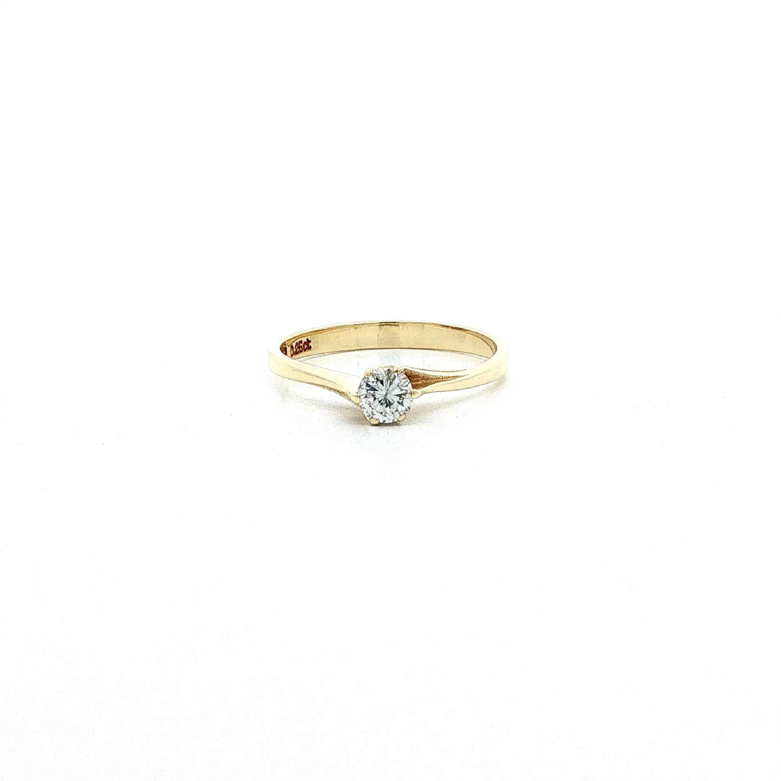 Ring Gelbgold mit Brillant, graviert mit 0,25ct.