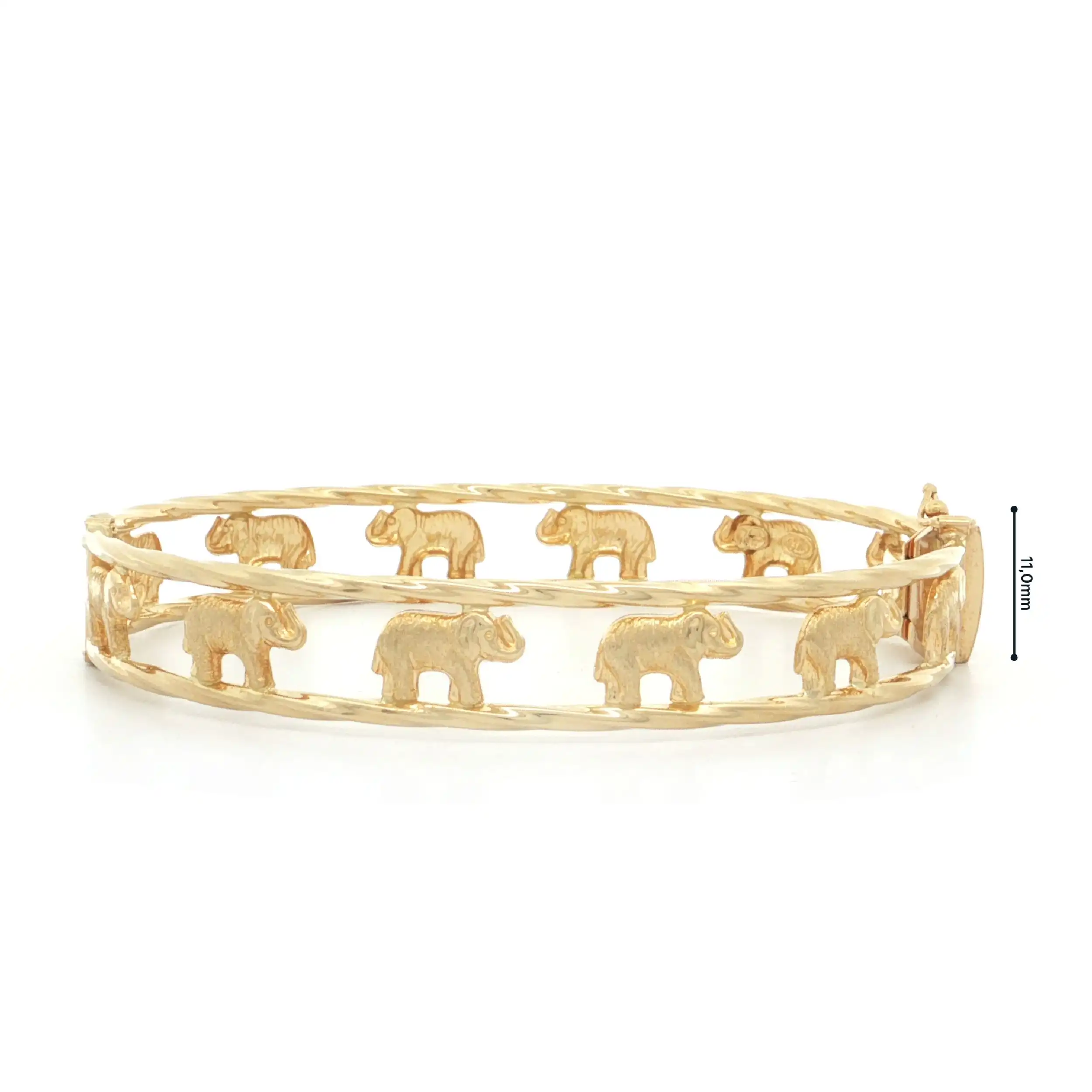 Armreif Gelbgold mit Elefanten