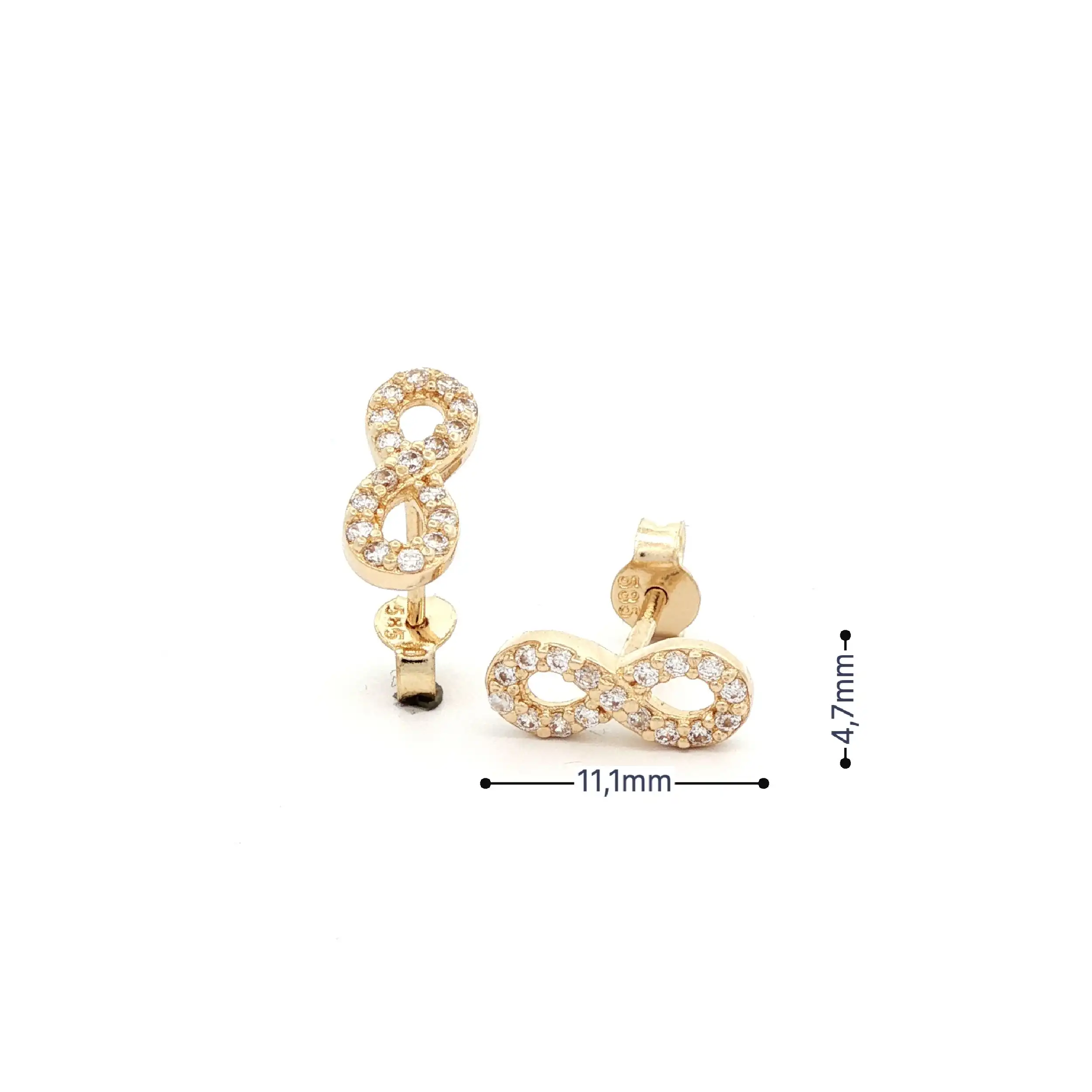 Ohrstecker Gelbgold "Unendlichkeit" mit Zirkonia Ohrstecker Gelbgold "Unendlichkeit" mit Zirkonia