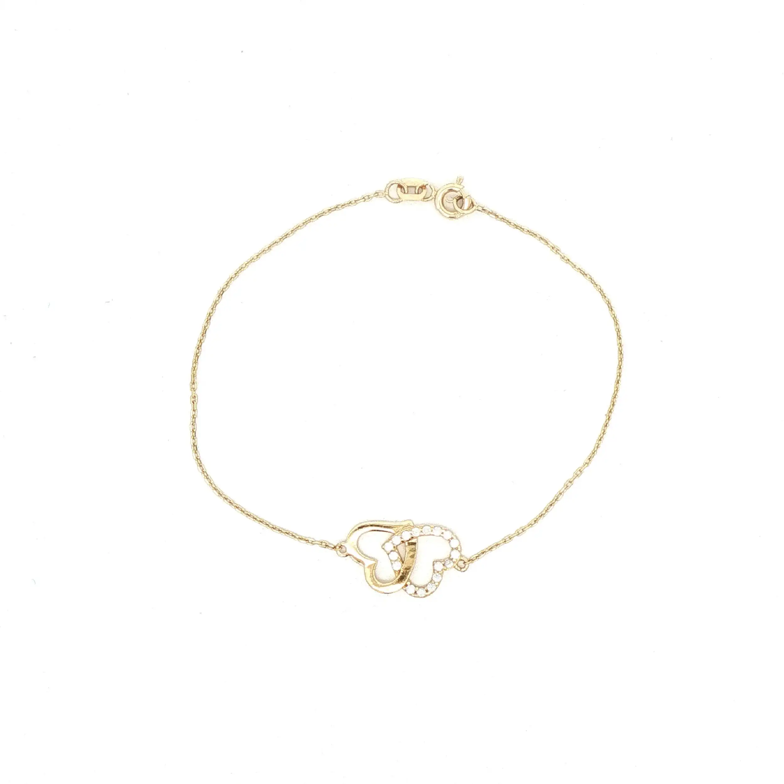 Armband Gelbgold mit Herzen und Zirkonia