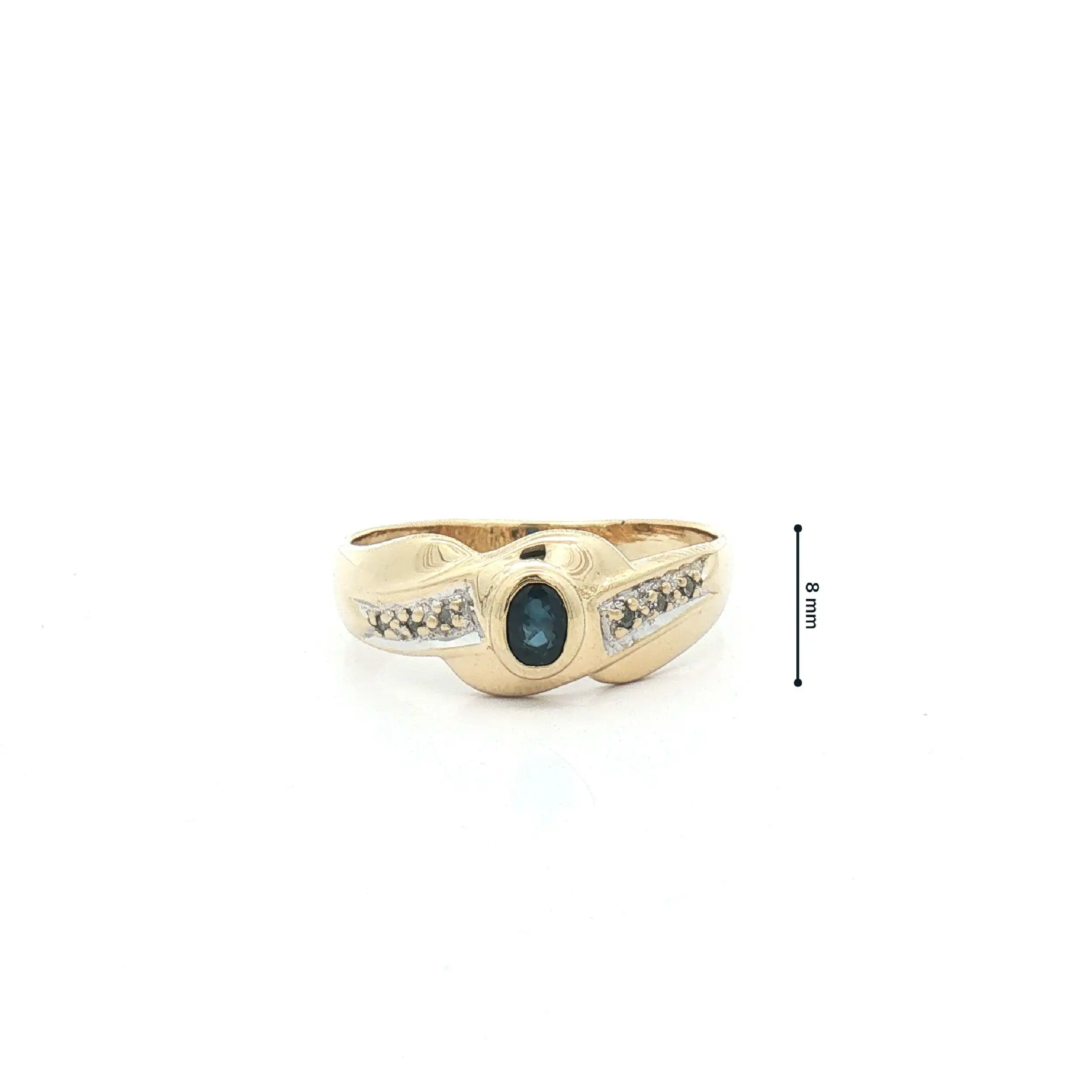 Ring Bicolor mit Diamanten und Saphir
