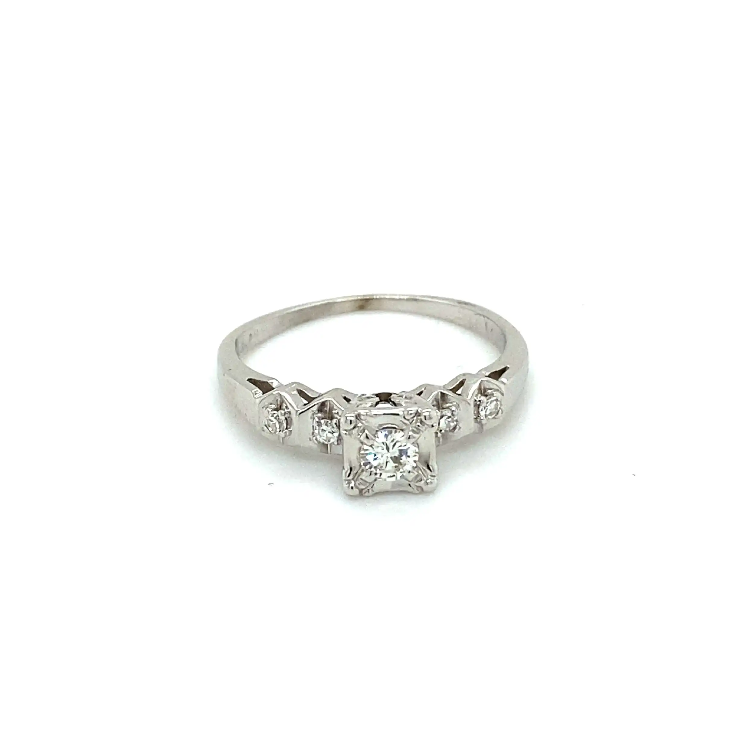 Ring Weißgold mit Brillant und Diamanten