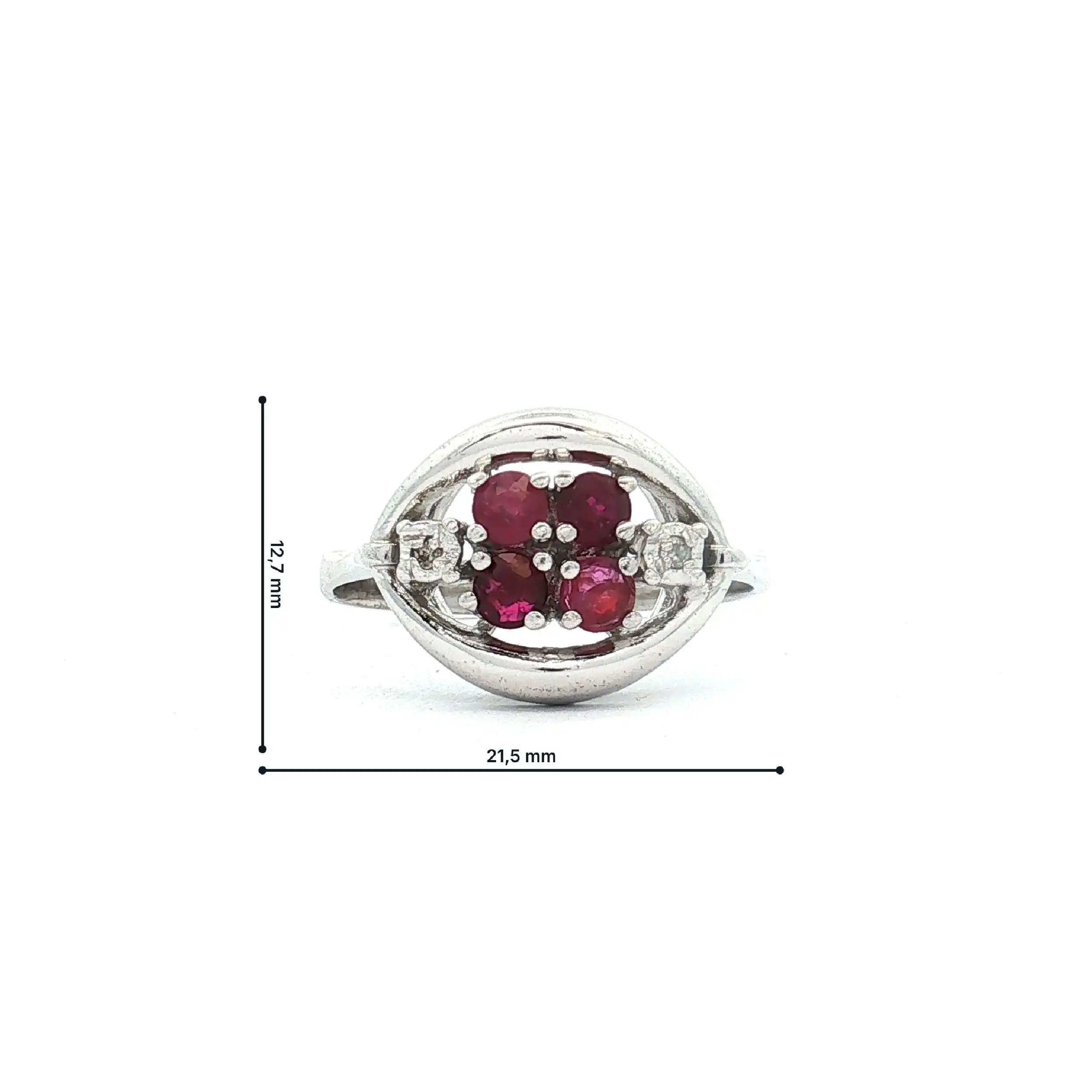 Ring Weißgold mit Rubinen und Diamanten Ring Weißgold mit Rubinen und Diamanten