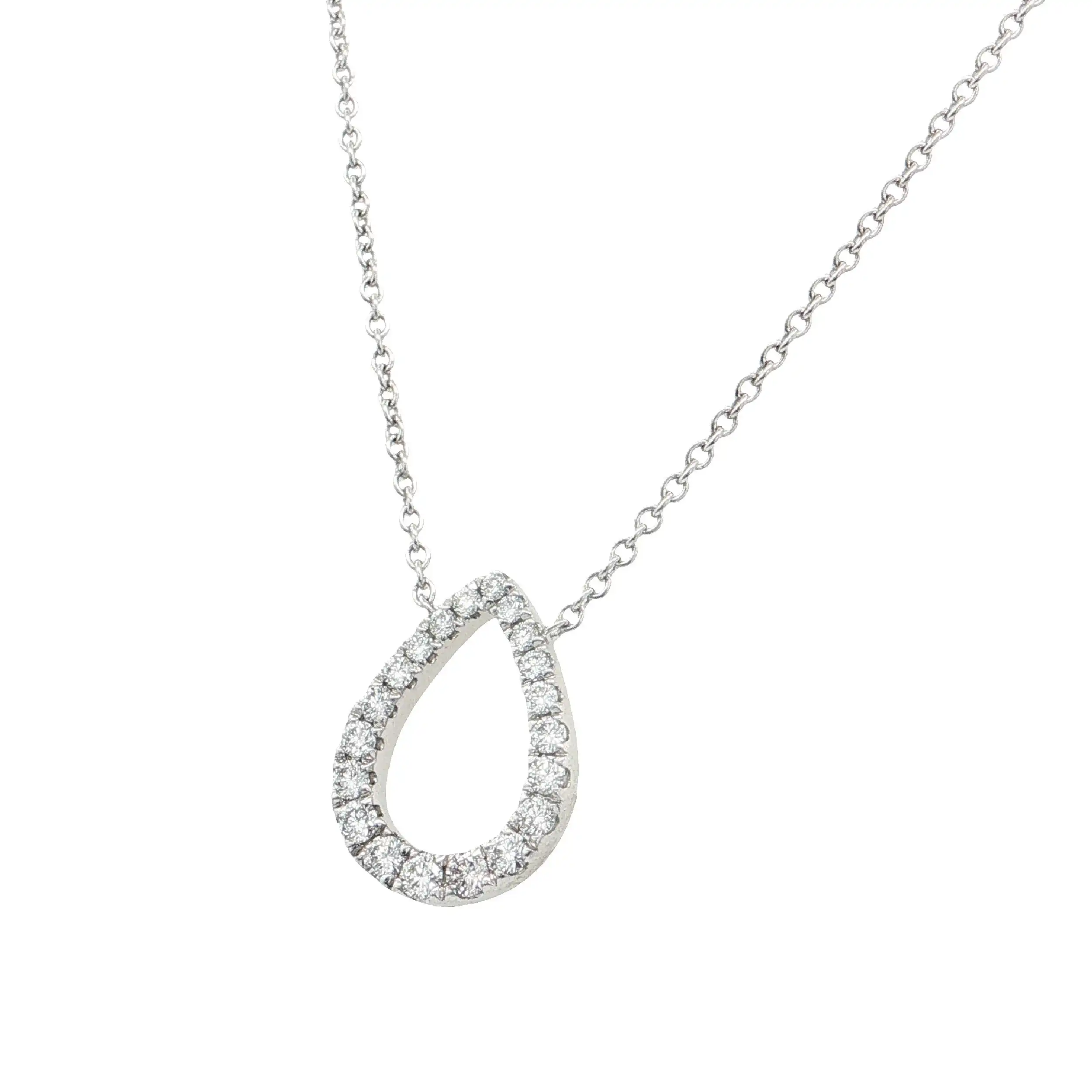 Ankercollier Weißgold "Tropfen" mit Brillanten Ankercollier Weißgold "Tropfen" mit Brillanten