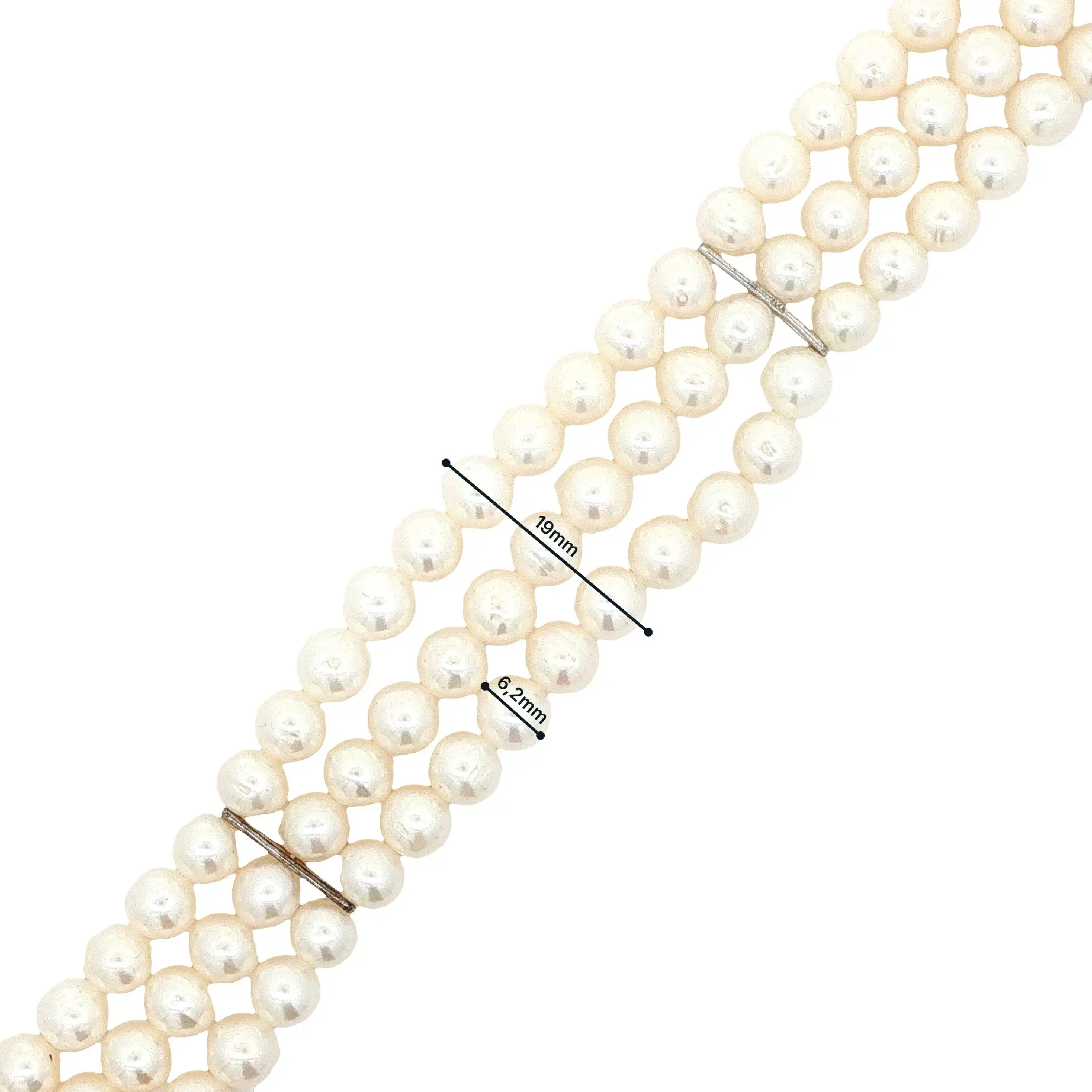 Perlenarmband 3-reihig mit Silberschließe Perlenarmband 3-reihig mit Silberschließe