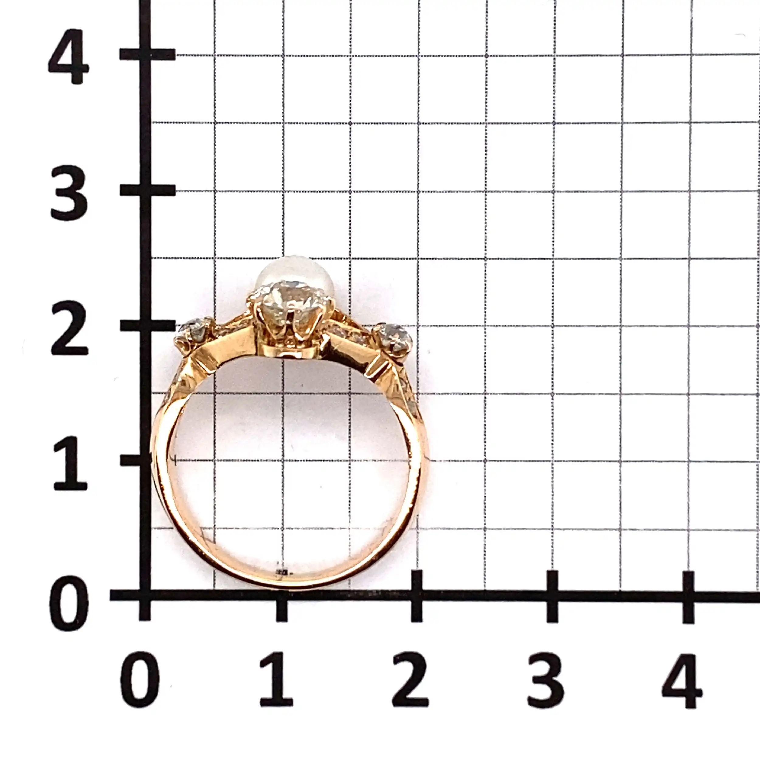 Ring Roségold mit Perle & Altschliff-Brillanten Ring Roségold mit Perle & Altschliff-Brillanten