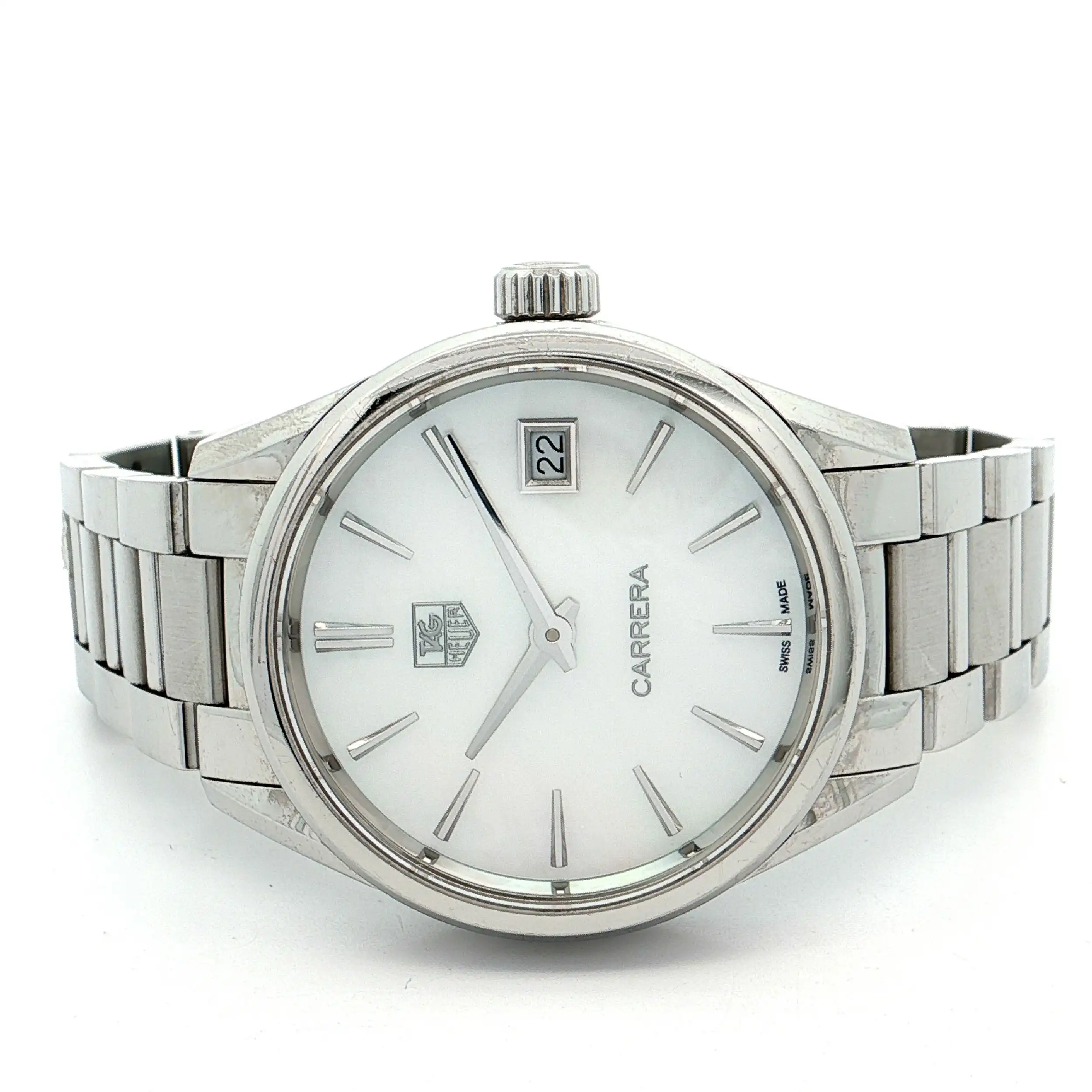 Damenuhr TAG Heuer Carrera Lady Perlmutt Ref:WAR1311-0 mit Box und Papieren Damenuhr TAG Heuer Carrera Lady Perlmutt Ref:WAR1311-0 mit Box und Papieren