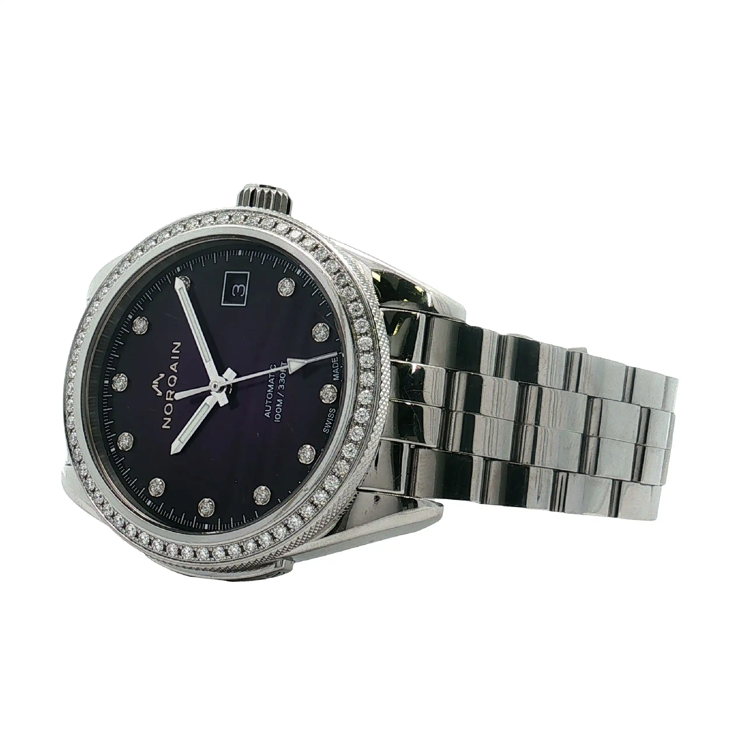 Herrenuhr Norqain Adventure Sport 37 mm mit Brillantzifferblatt