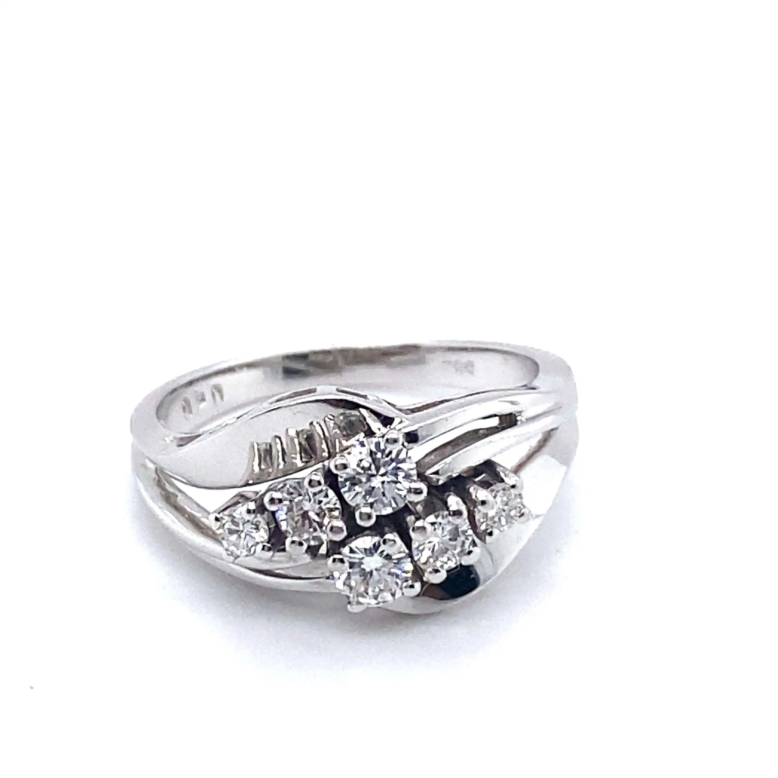 Ring Weißgold mit Brillanten, graviert mit 0,50ct Ring Weißgold mit Brillanten, graviert mit 0,50ct