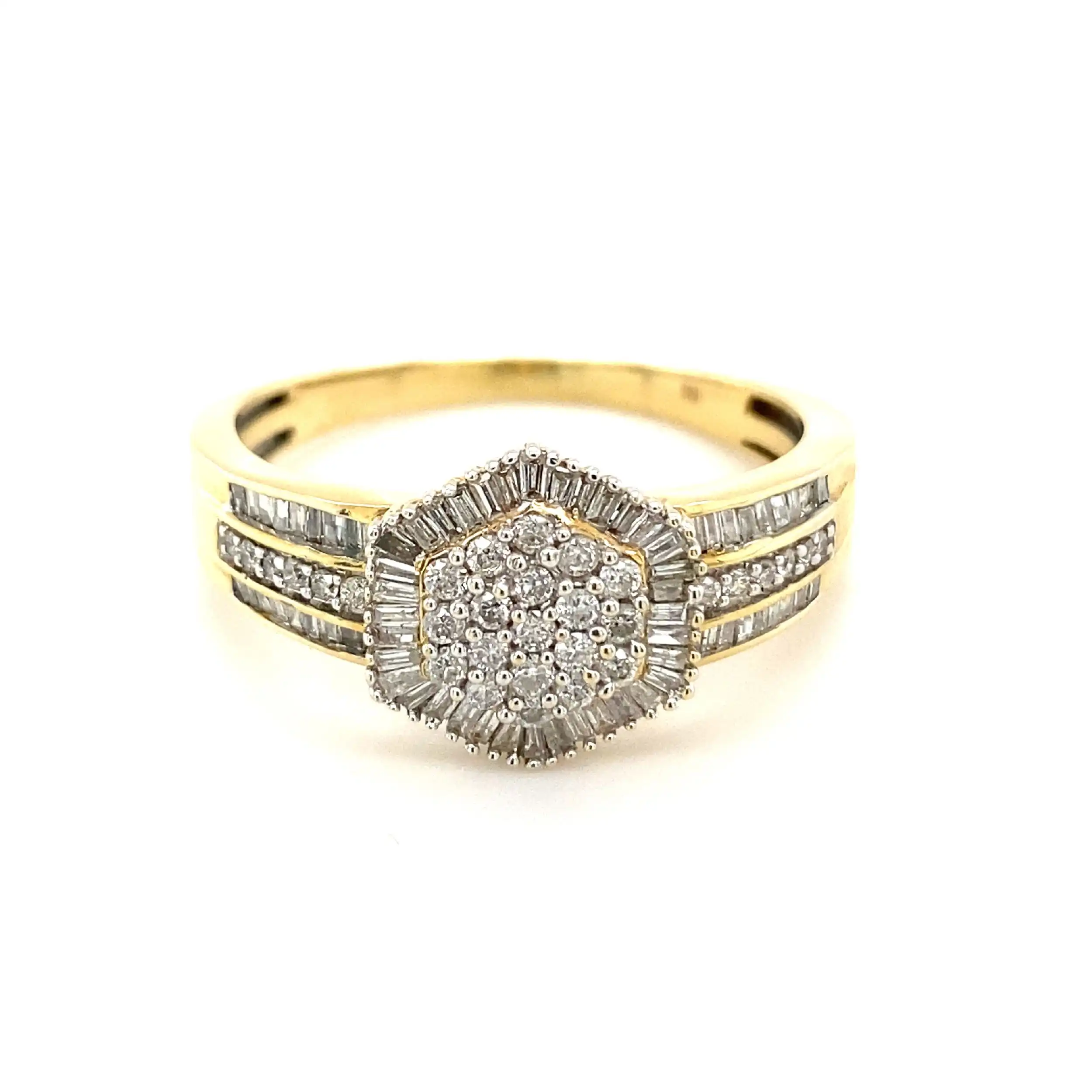 Ring Gelbgold mit Brillanten & Baguette Diamanten Ring Gelbgold mit Brillanten & Baguette Diamanten
