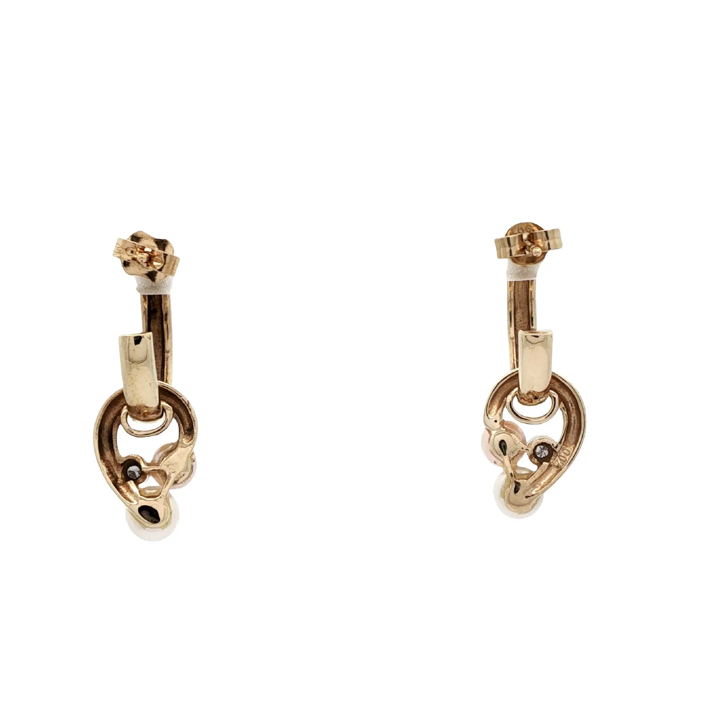 Ohrhänger Gelbgold mit Perlen und Diamanten Ohrhänger Gelbgold mit Perlen und Diamanten