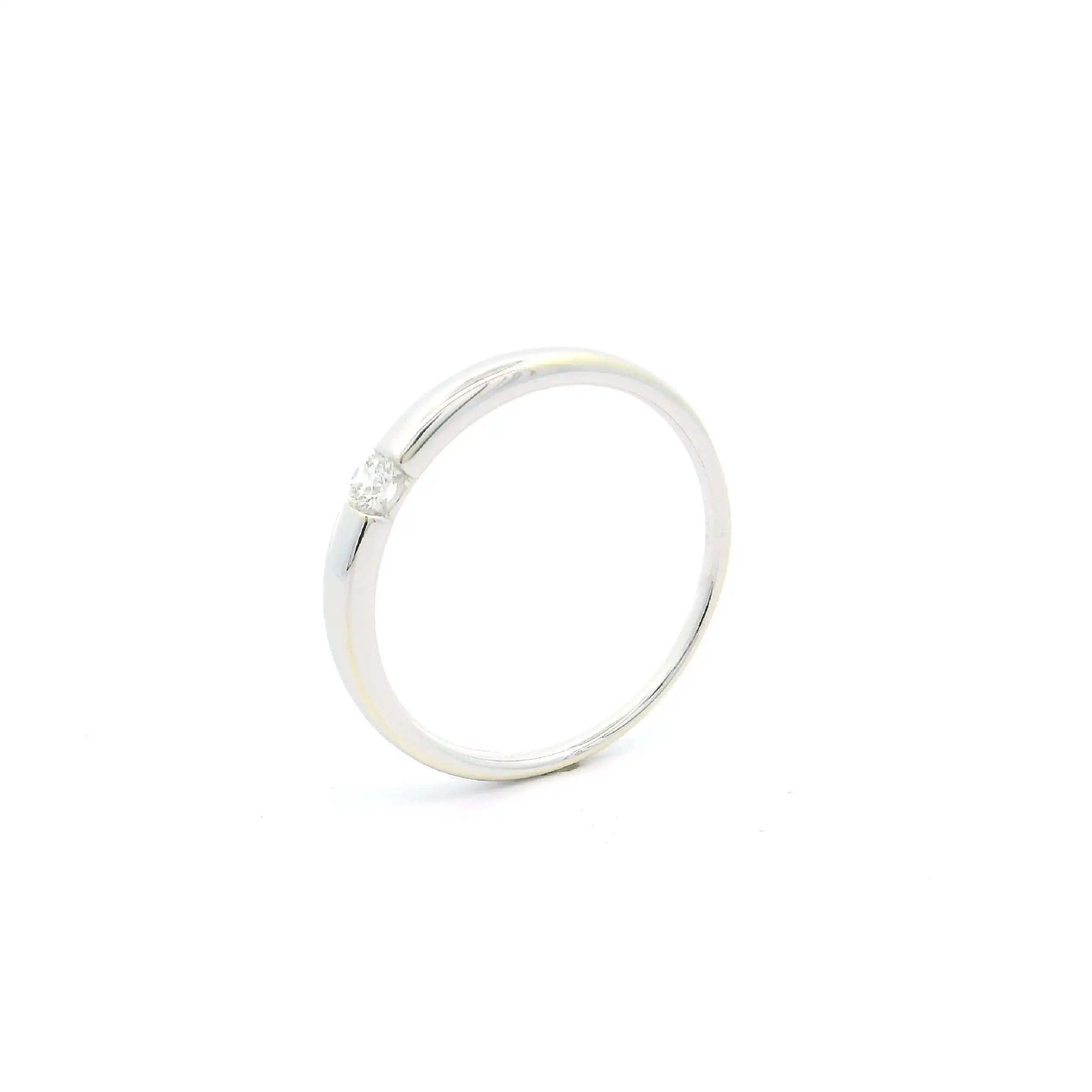 Ring Weißgold mit Brillant, graviert mit 0,09ct. W/SI