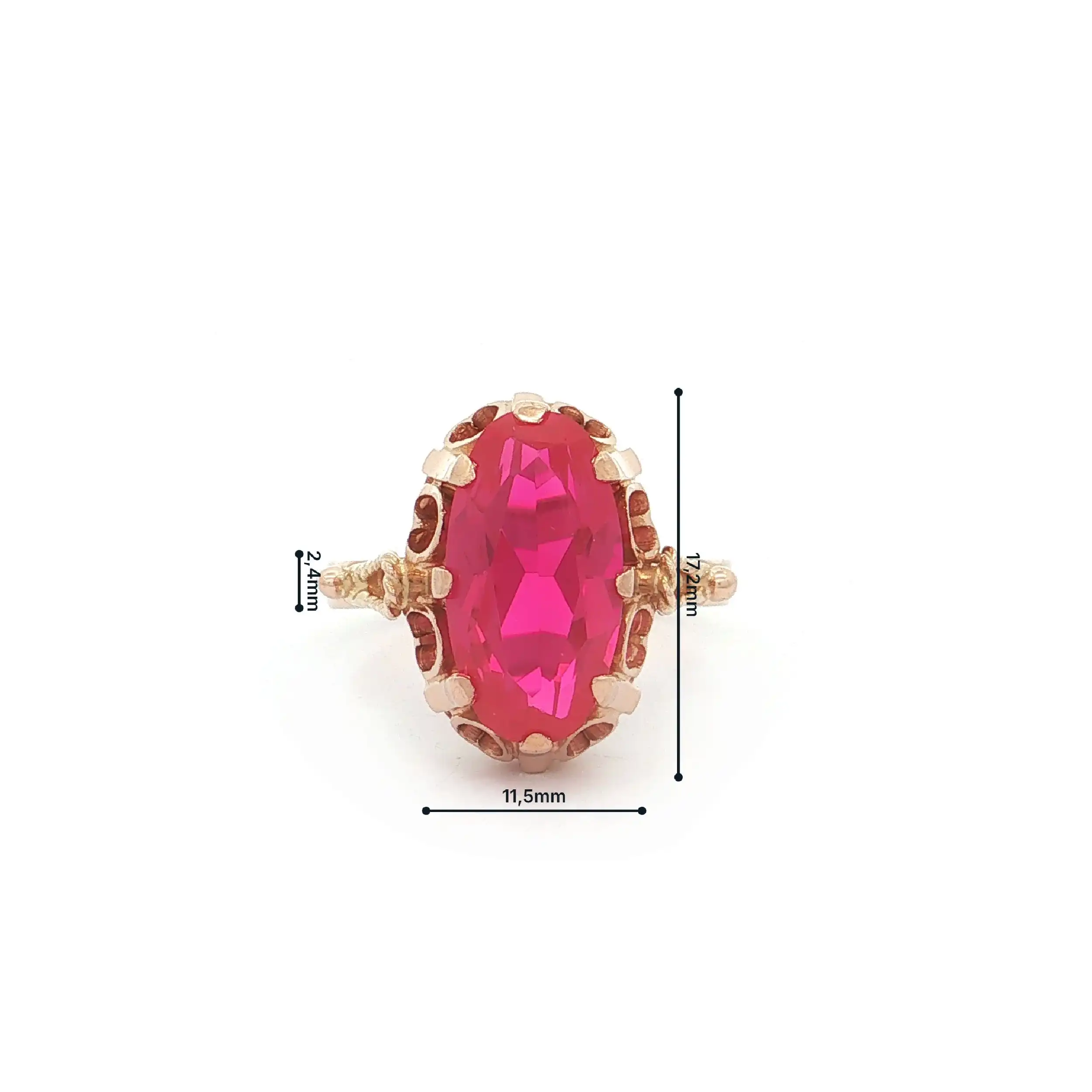 Ring Roségold mit synthetischem Korund Ring Roségold mit synthetischem Korund