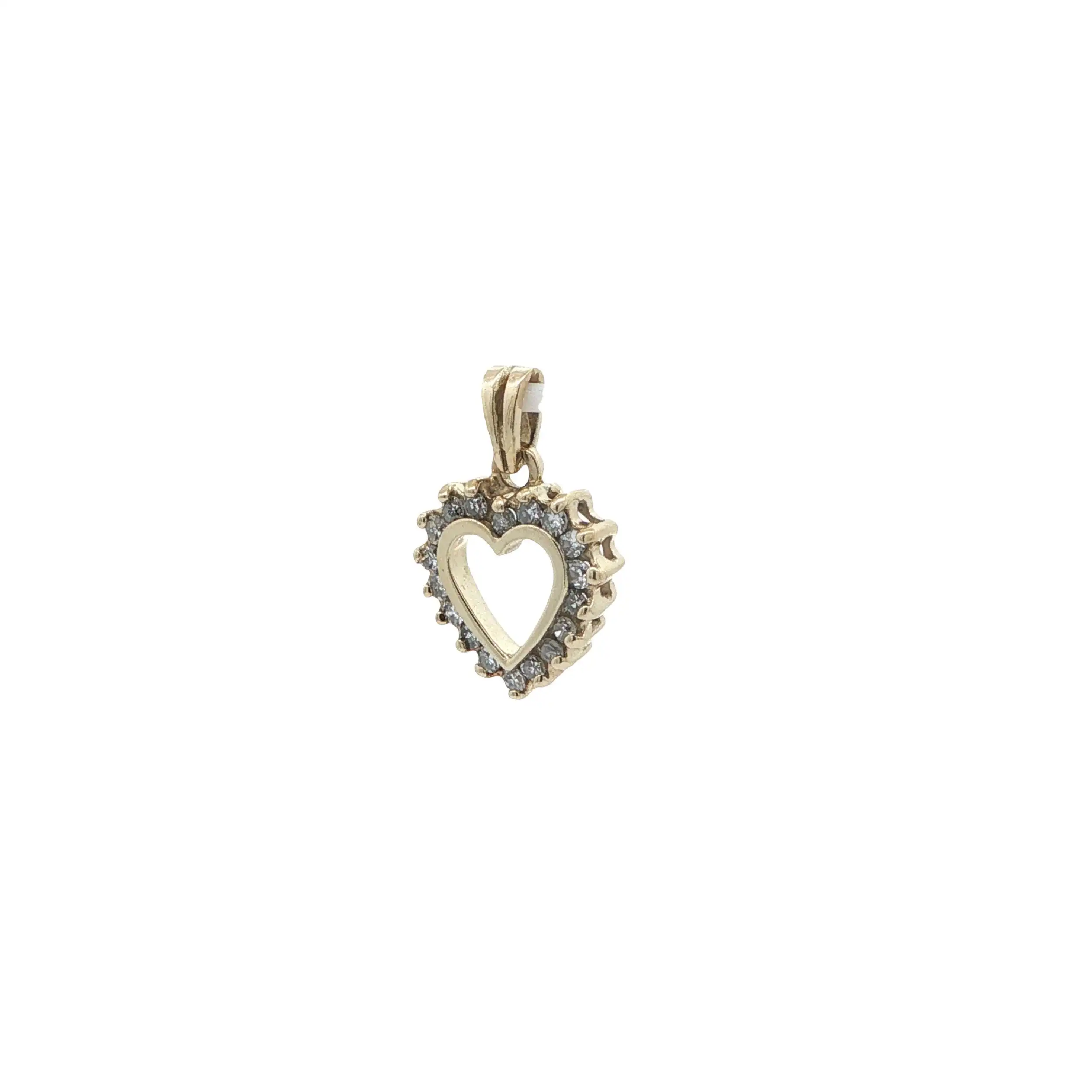 Anhänger Gelbgold Herz mit Diamanten, graviert mit 0,30ct. Anhänger Gelbgold Herz mit Diamanten, graviert mit 0,30ct.