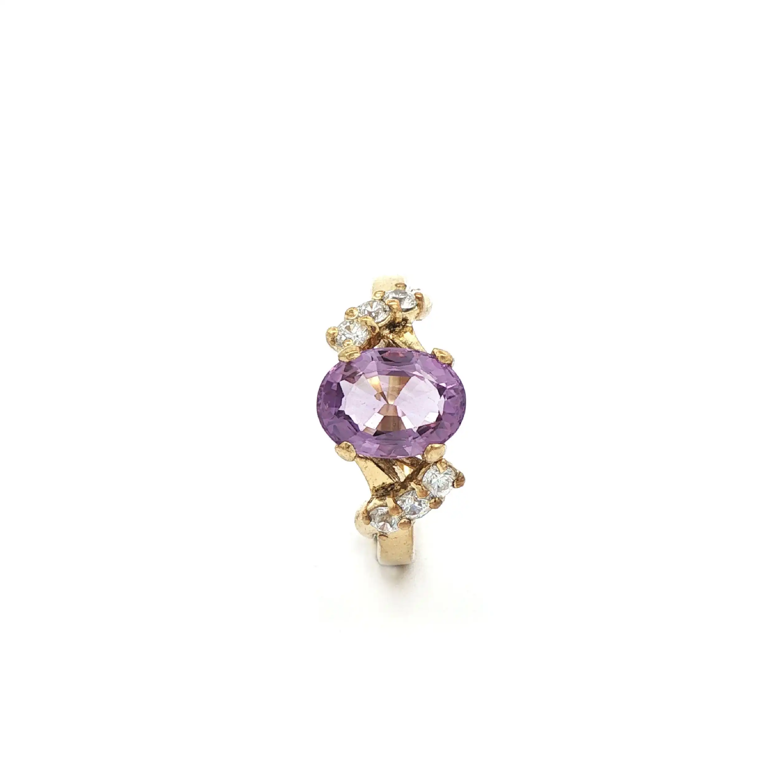 Ring Silber mit lila Farbstein und Zirkonia