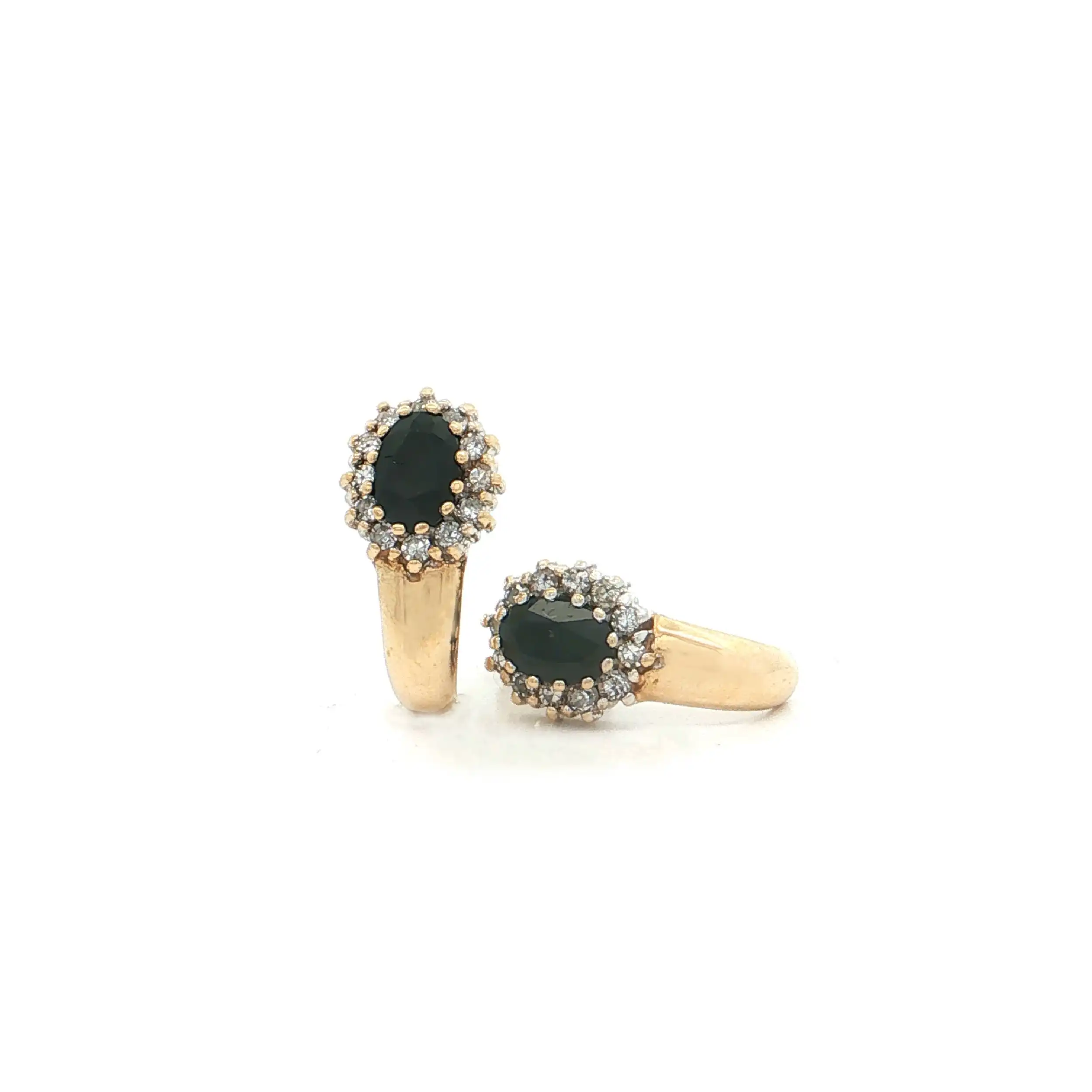 Ohrstecker Gelbgold mit Saphir und Diamanten
