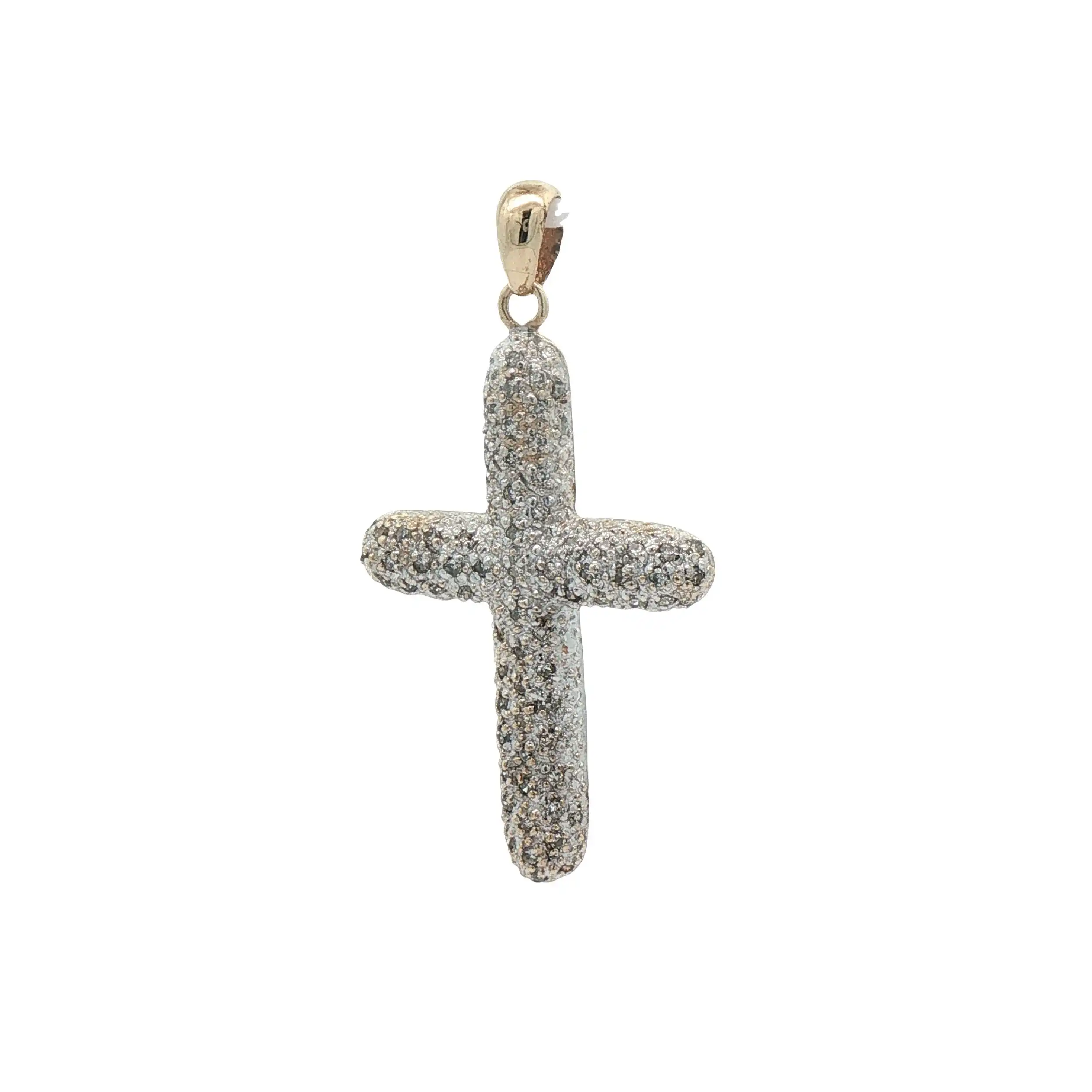 Anhänger Bicolor Kreuz mit Diamanten