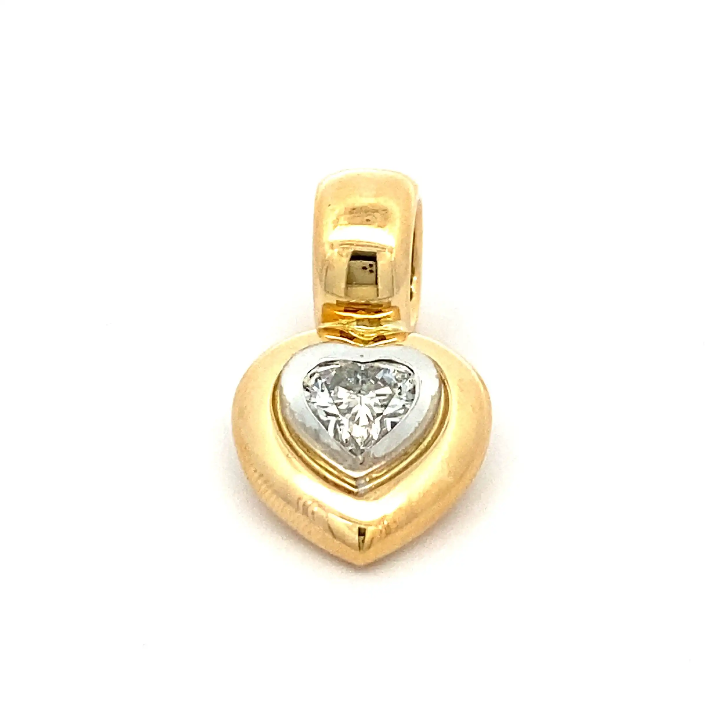 Herzanhänger Bicolor mit Diamant im Herzschliff Herzanhänger Bicolor mit Diamant im Herzschliff