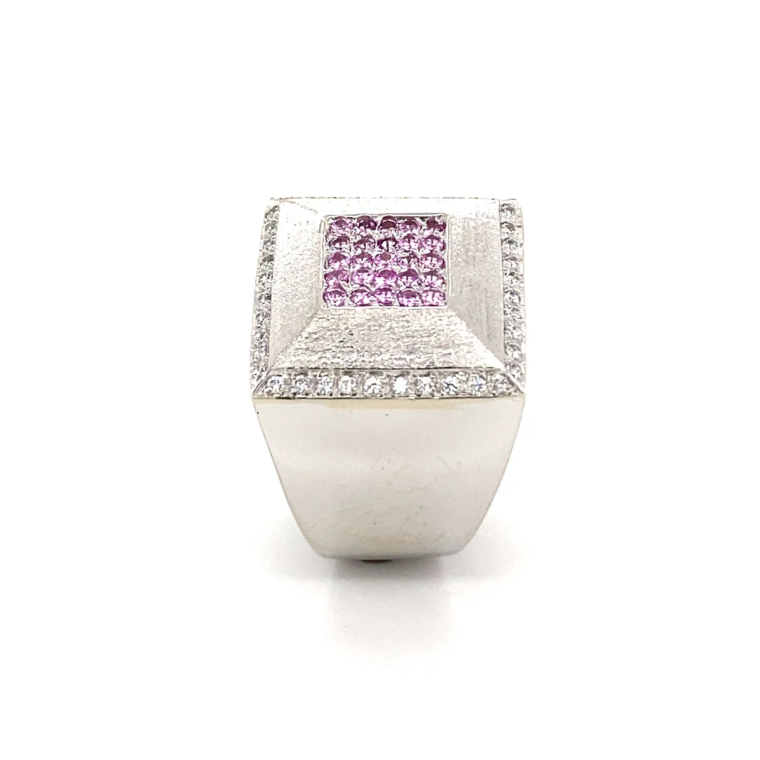 Ring Weißgold mit rosa Farbsteinen & Zirkonia Ring Weißgold mit rosa Farbsteinen & Zirkonia