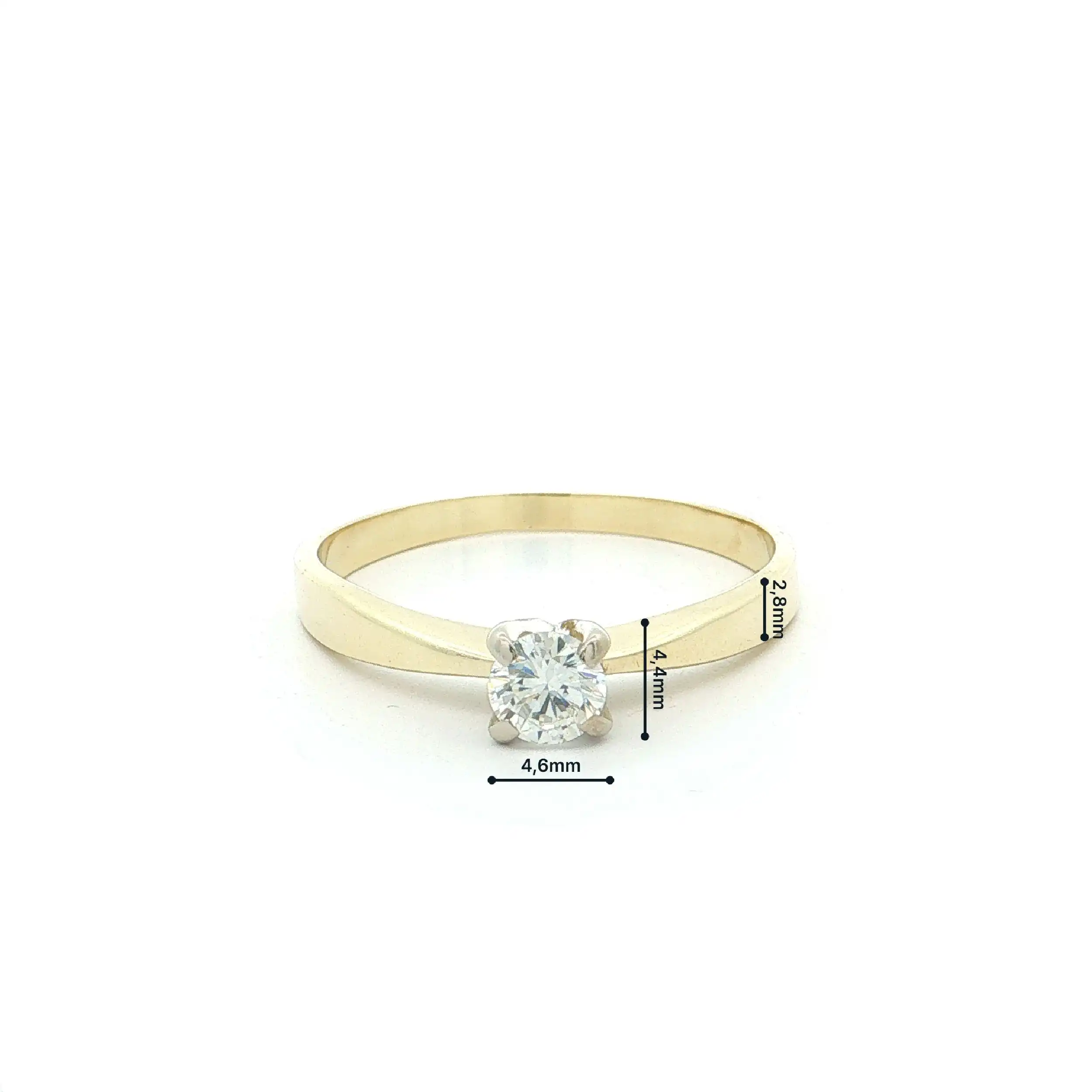 Ring Bicolor mit Brillant, graviert mit 0,29ct
