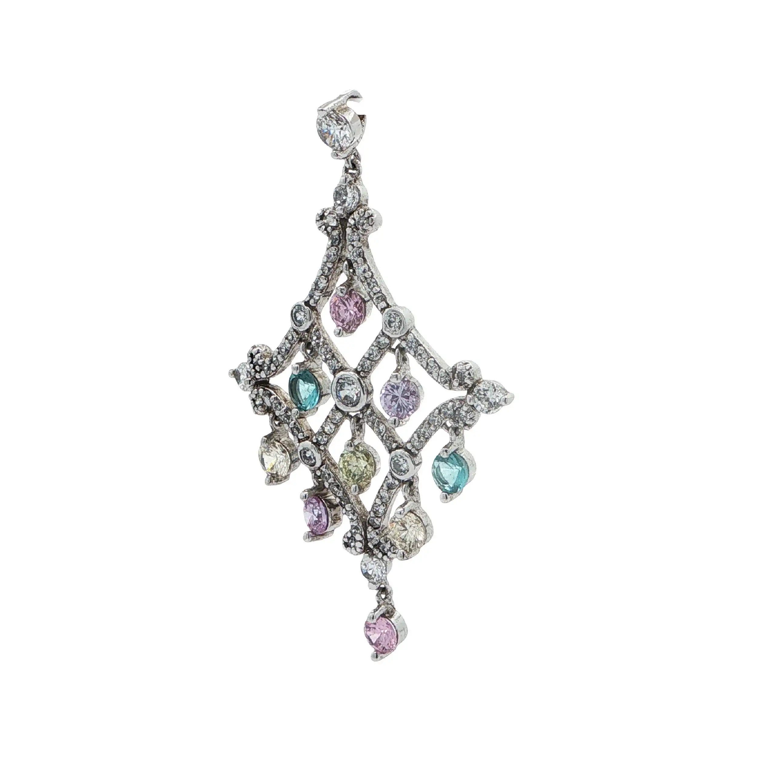 Anhänger Silber mit bunten Farbsteinen & Zirkonia