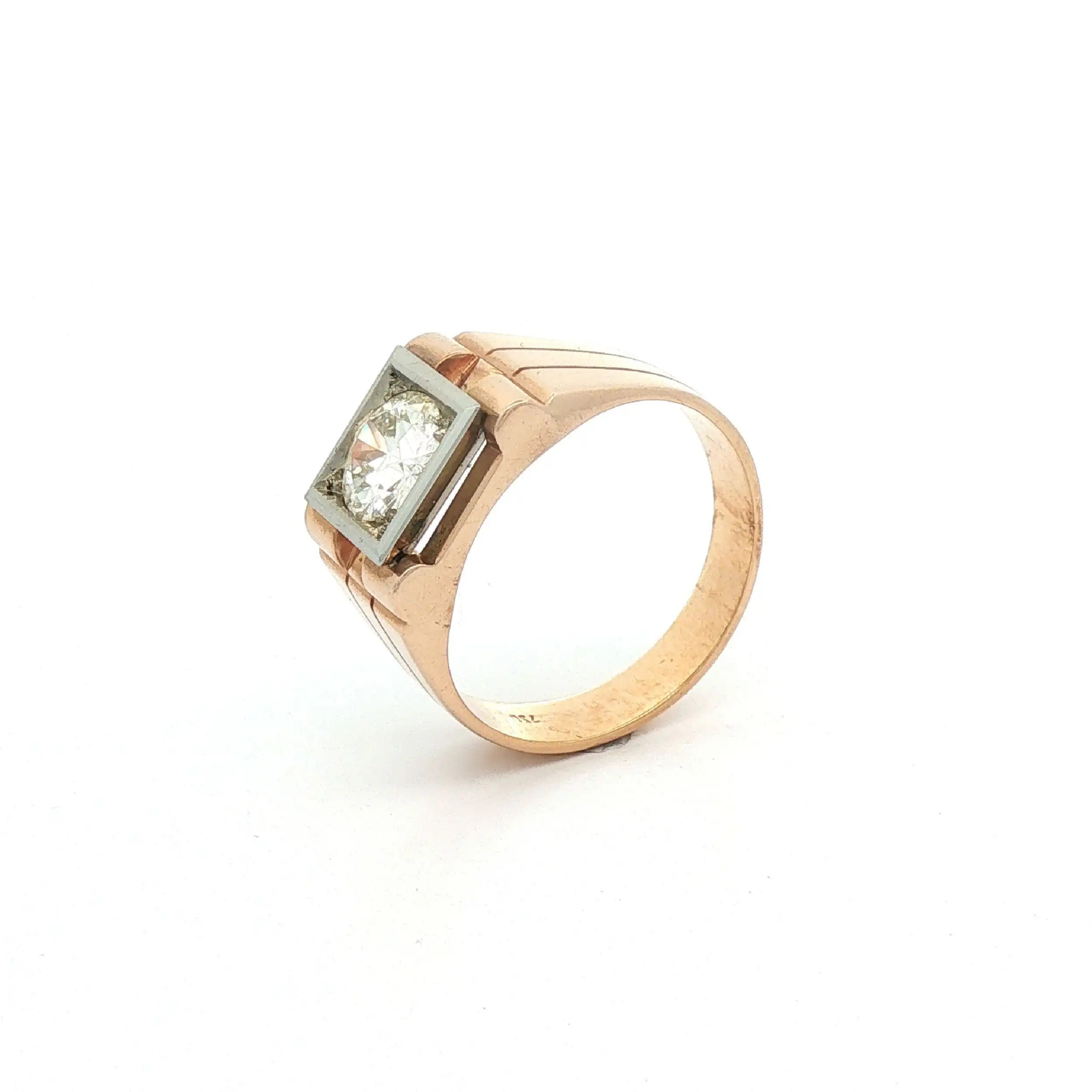 Solitärring Bicolor mit Brillant
