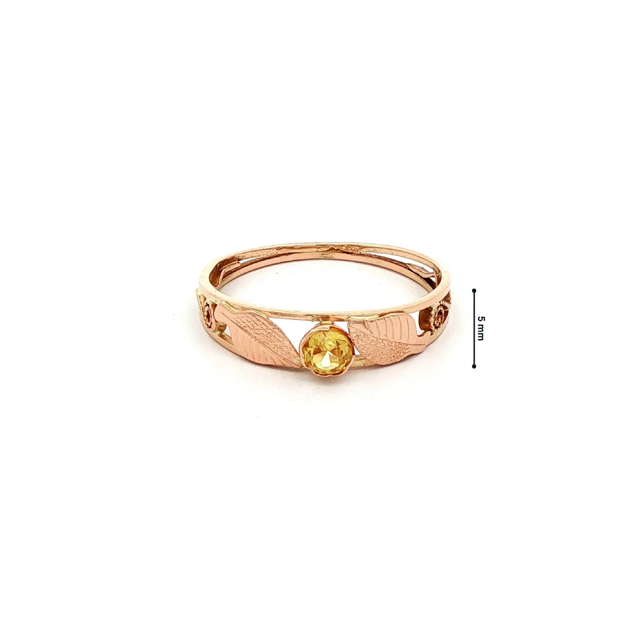 Ring Rotgold mit gelbem Farbstein