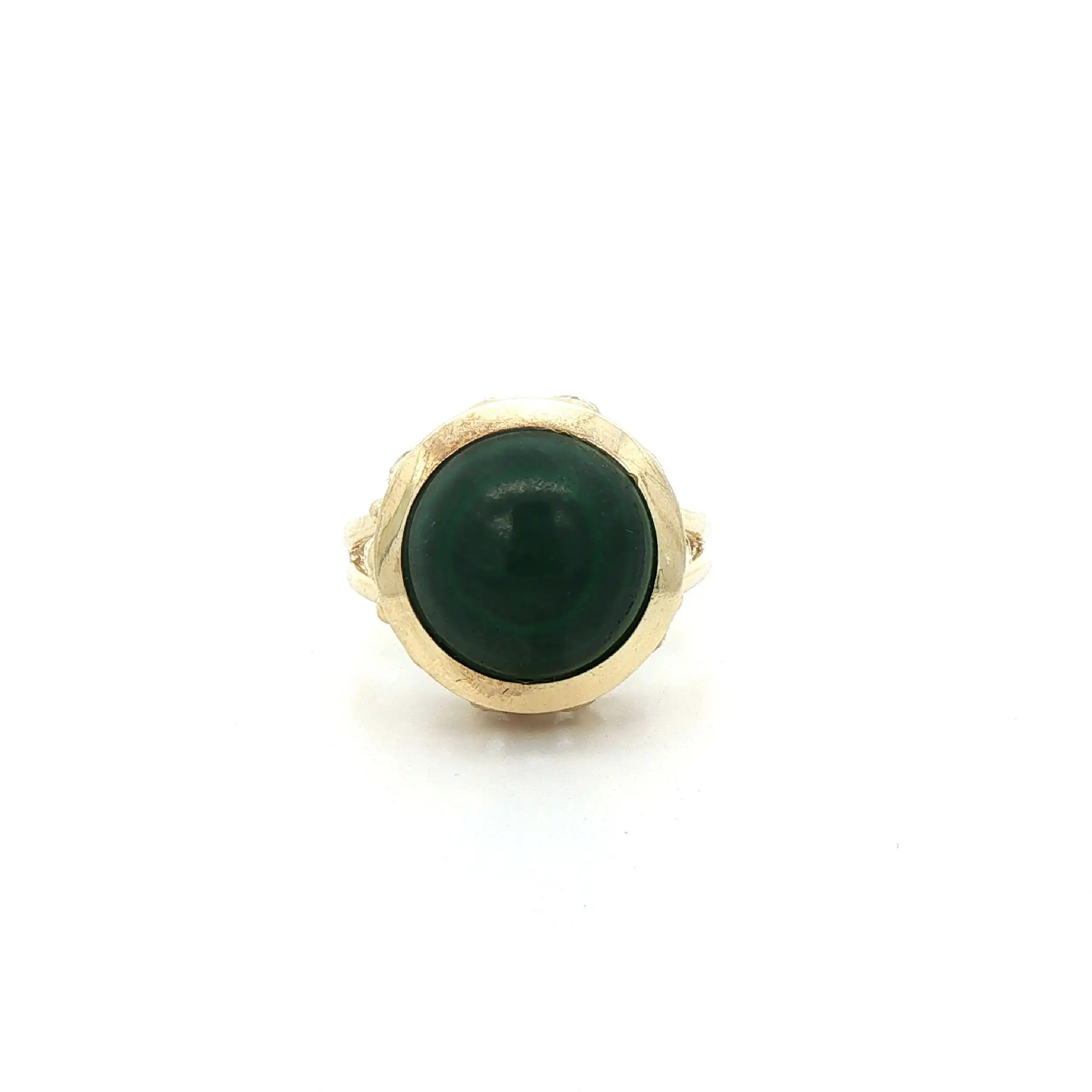 RIng Gelbgold mit grünem Farbstein