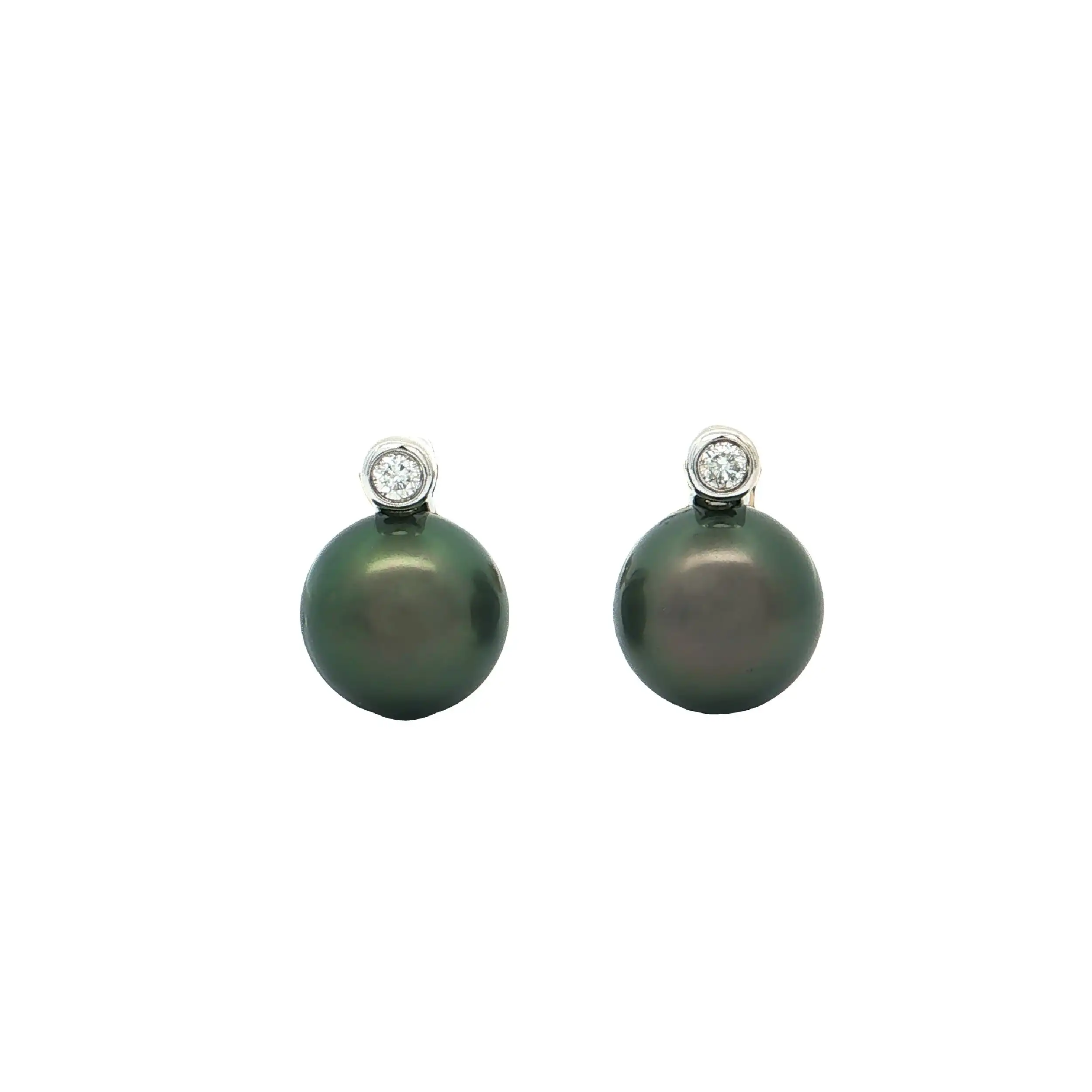 Ohrstecker Bicolor mit Tahitiperlen und Brillanten Ohrstecker Bicolor mit Tahitiperlen und Brillanten
