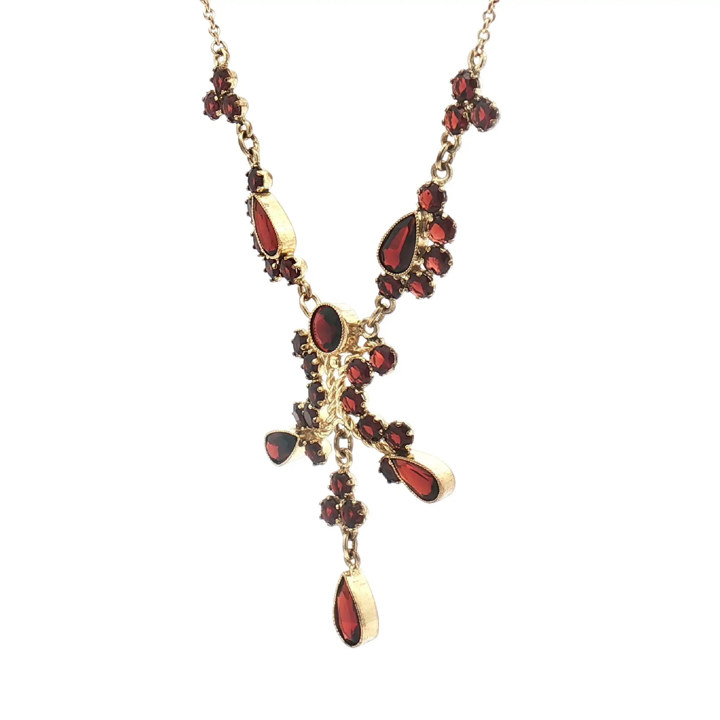 Collier Gelbgold mit Granat
