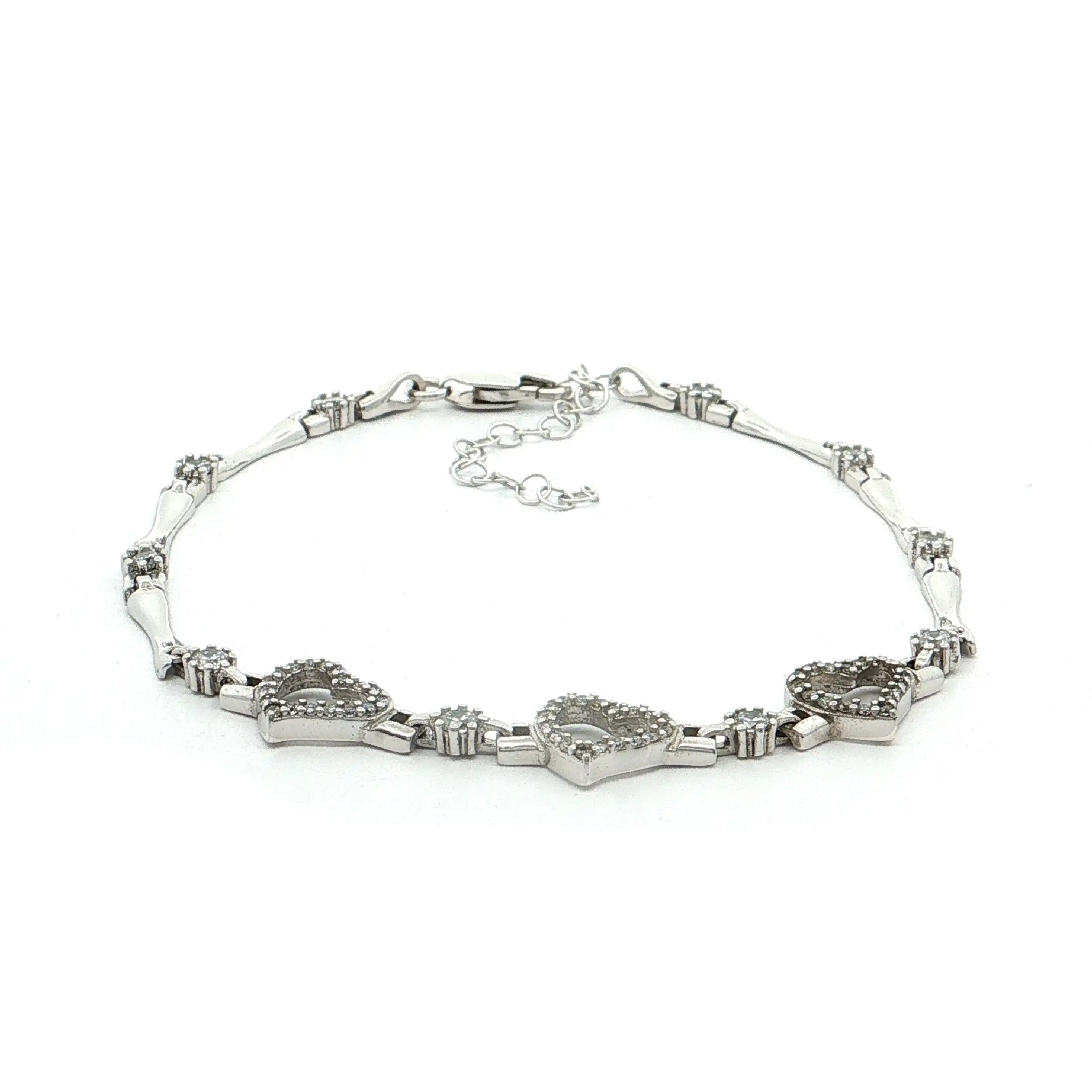 Armband Silber mit Herzchen mit Zirkonia Armband Silber mit Herzchen mit Zirkonia