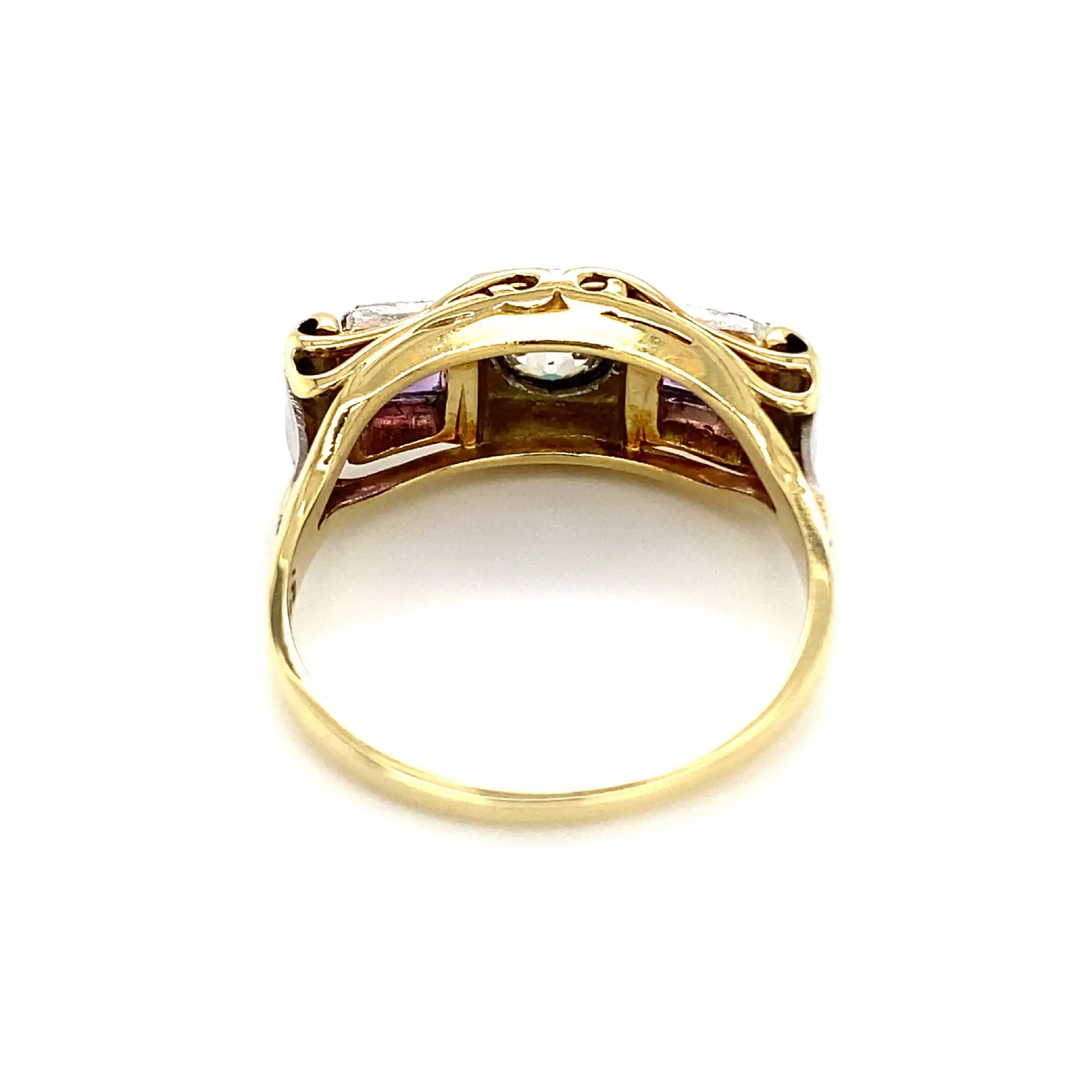 Ring Bicolor mit Amethyst & Altschliff-Brillant Ring Bicolor mit Amethyst & Altschliff-Brillant