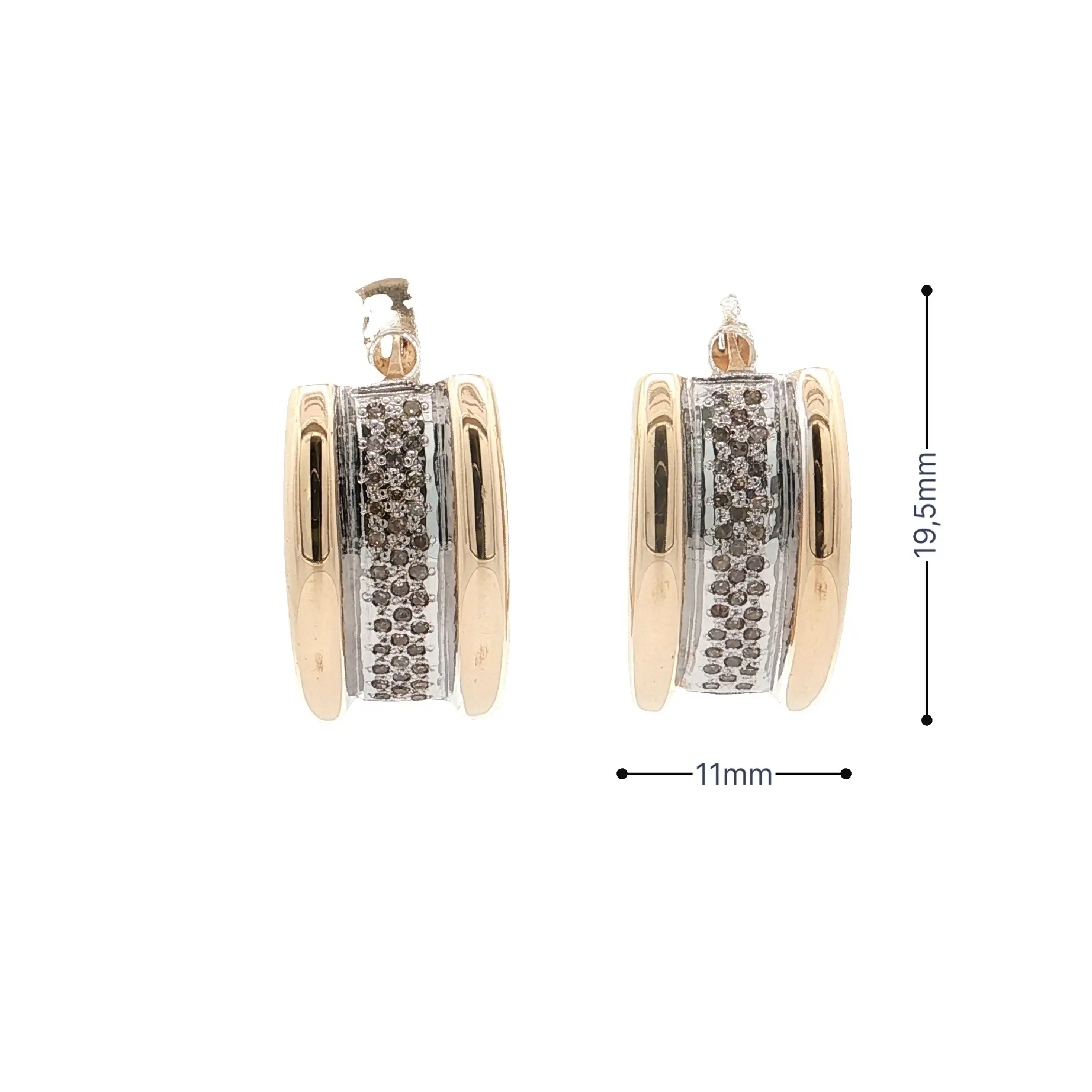 Ohrringe Bicolor mit Diamanten Ohrringe Bicolor mit Diamanten