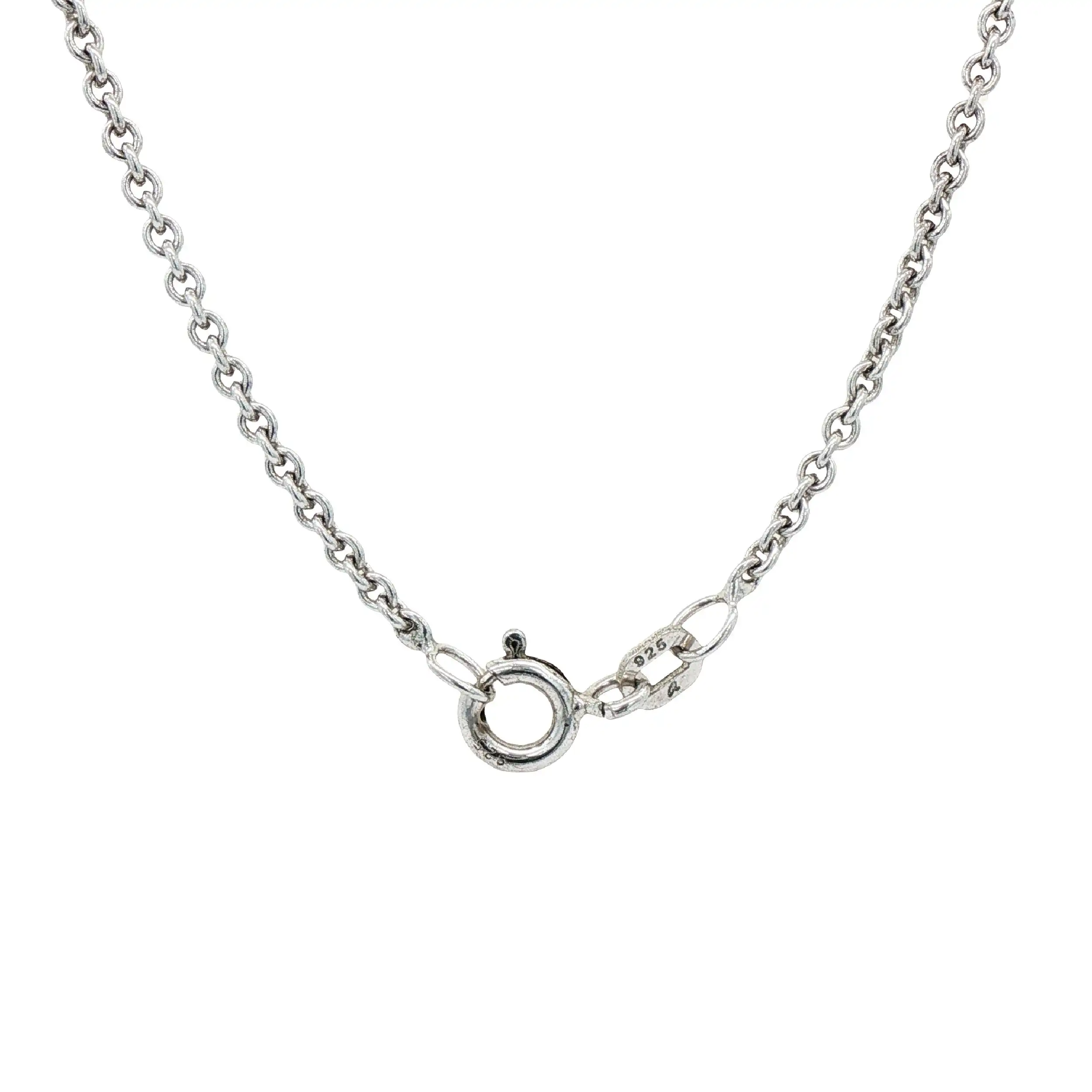 Ankerkette Silber mit schwarzen Stein Anhänger Ankerkette Silber mit schwarzen Stein Anhänger