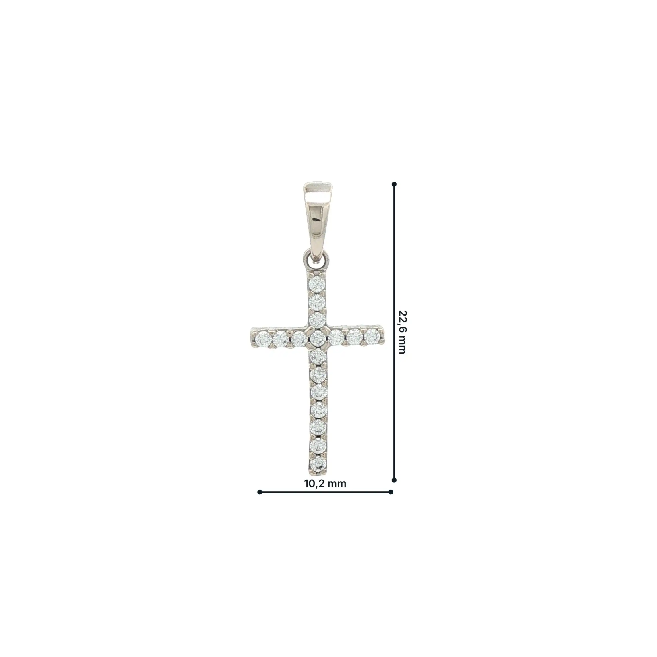 Anhänger Weißgold Kreuz mit Zirkonia Anhänger Weißgold Kreuz mit Zirkonia