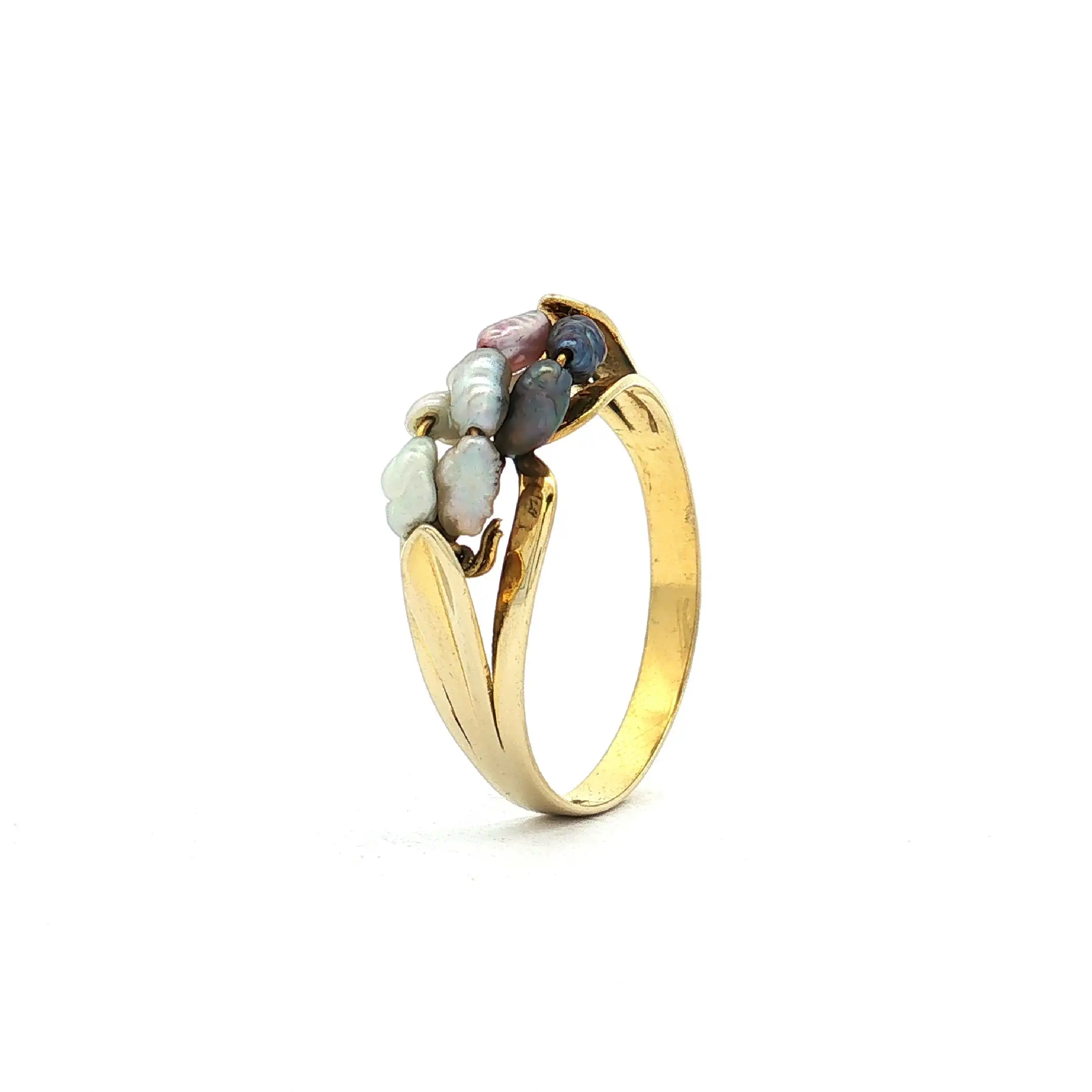 Ring Gelbgold mit Perlen