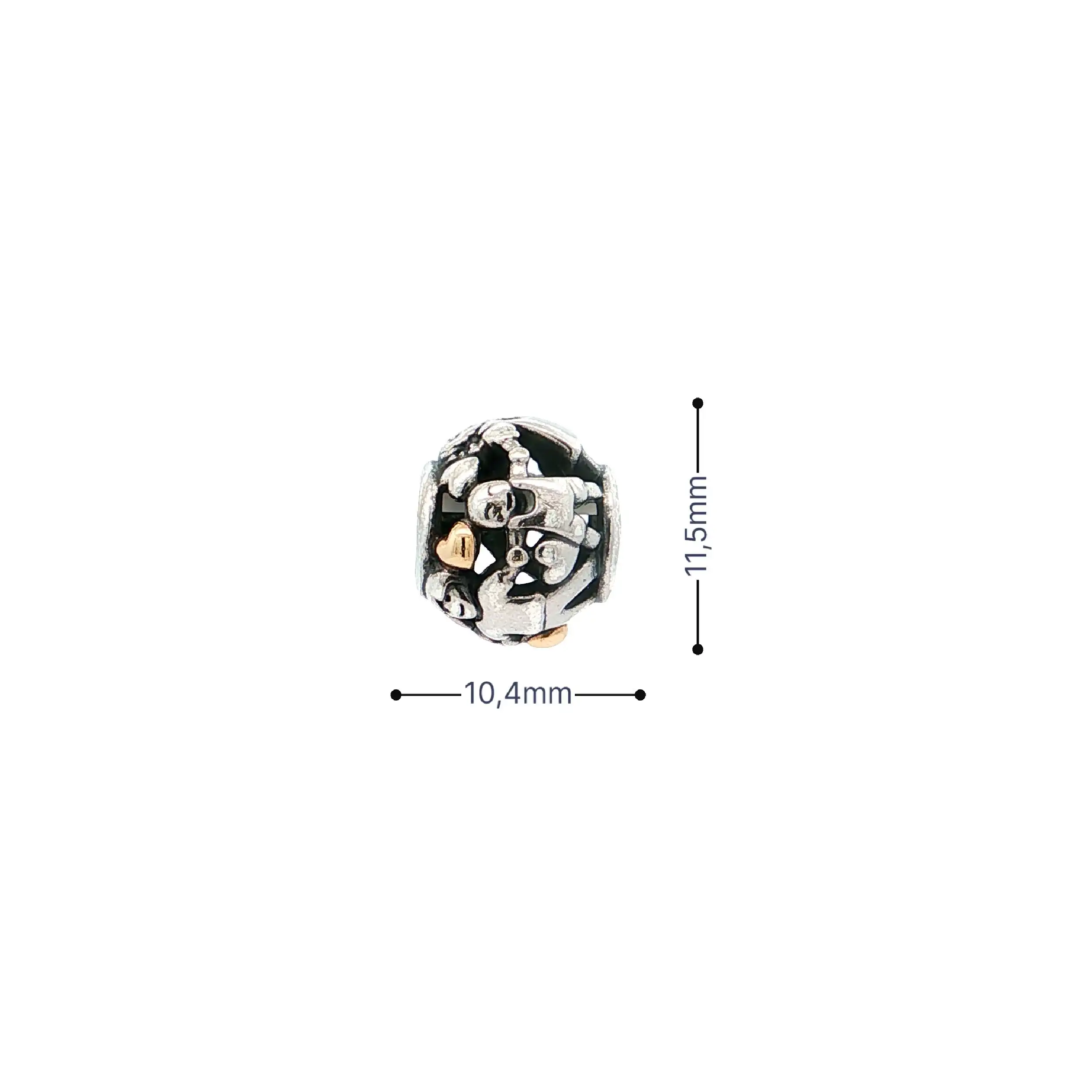 Charm Silber Pandora mit Gold Charm Silber Pandora mit Gold