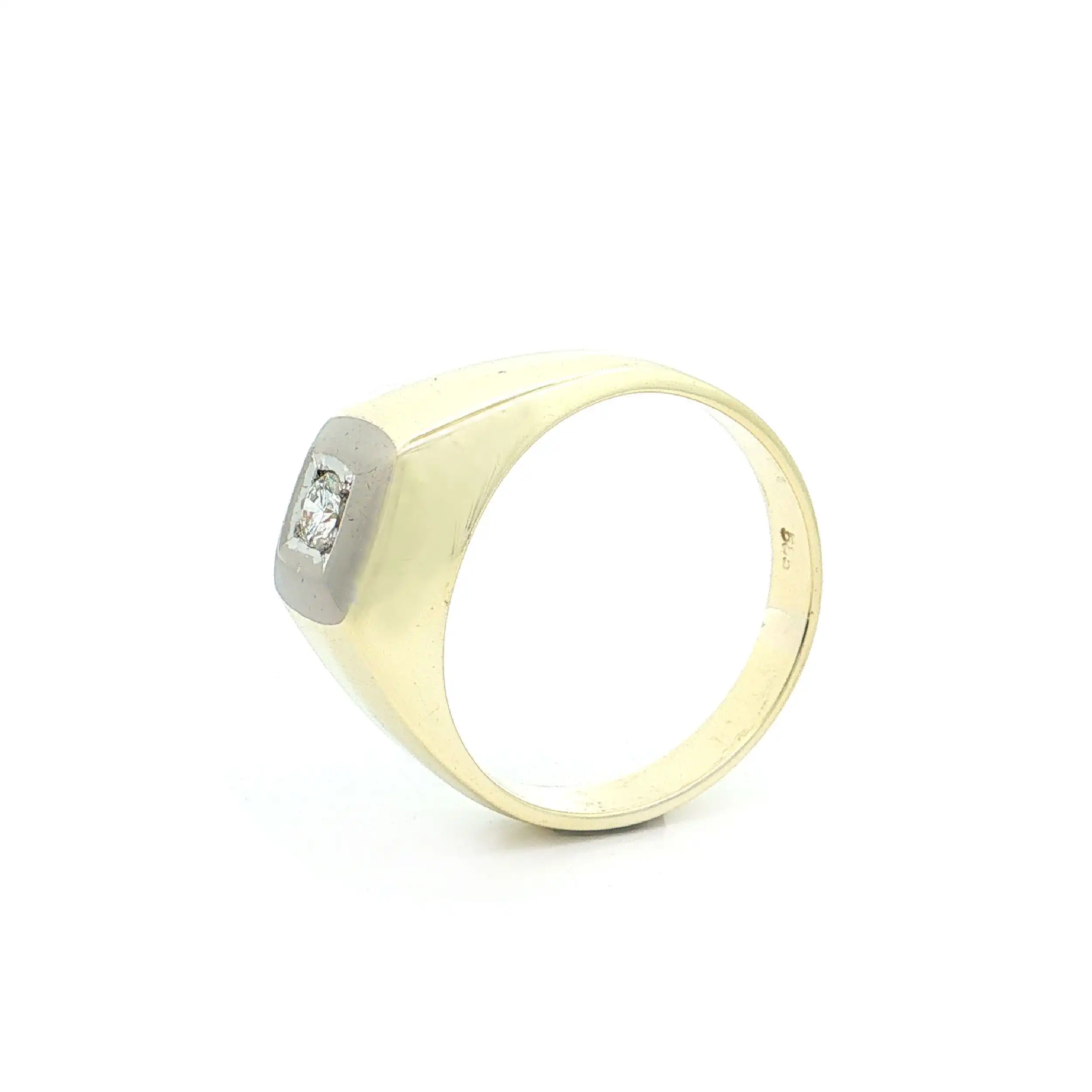 Herrenring Bicolor mit Brillant