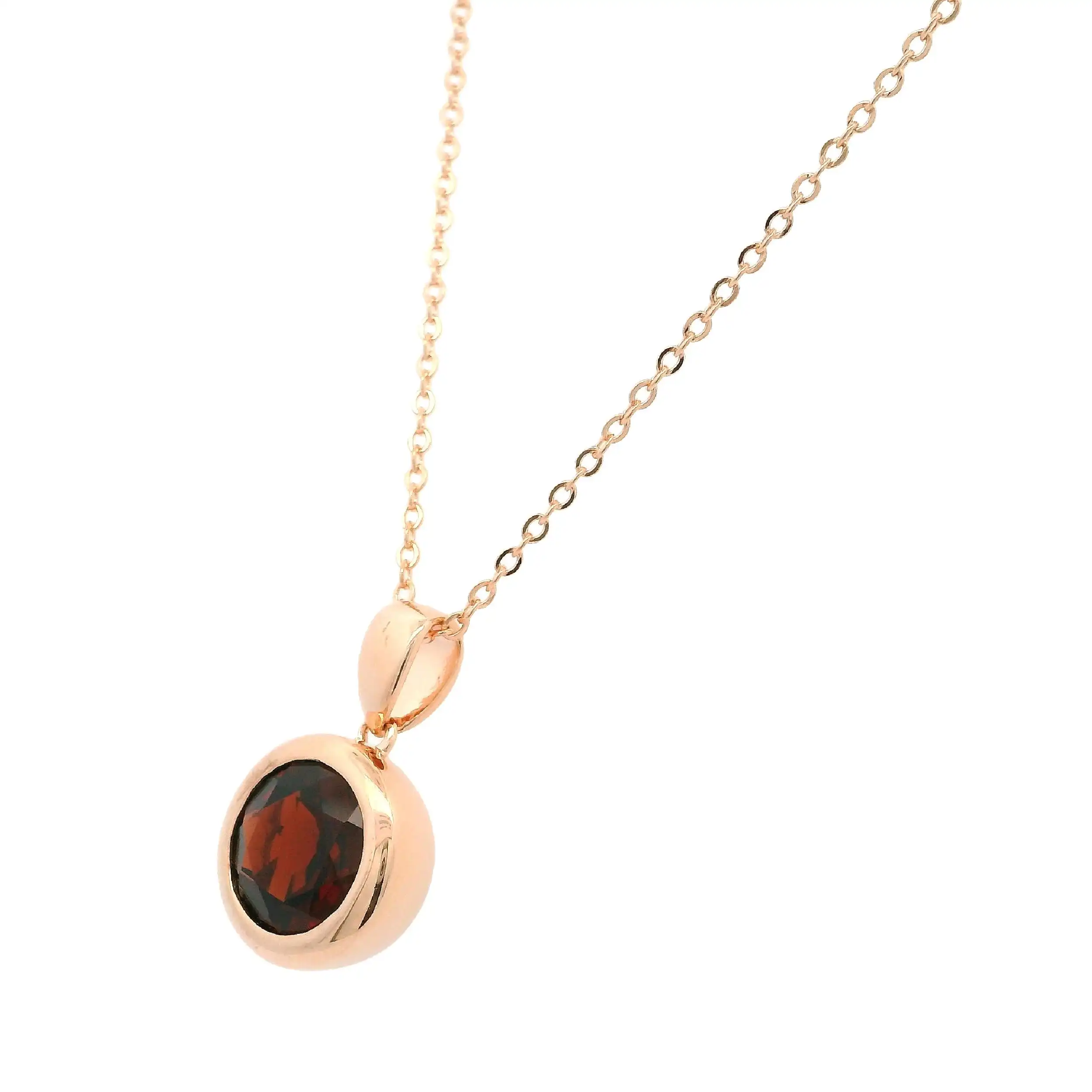 Collier Silber rose vergoldet mit Granat Collier Silber rose vergoldet mit Granat