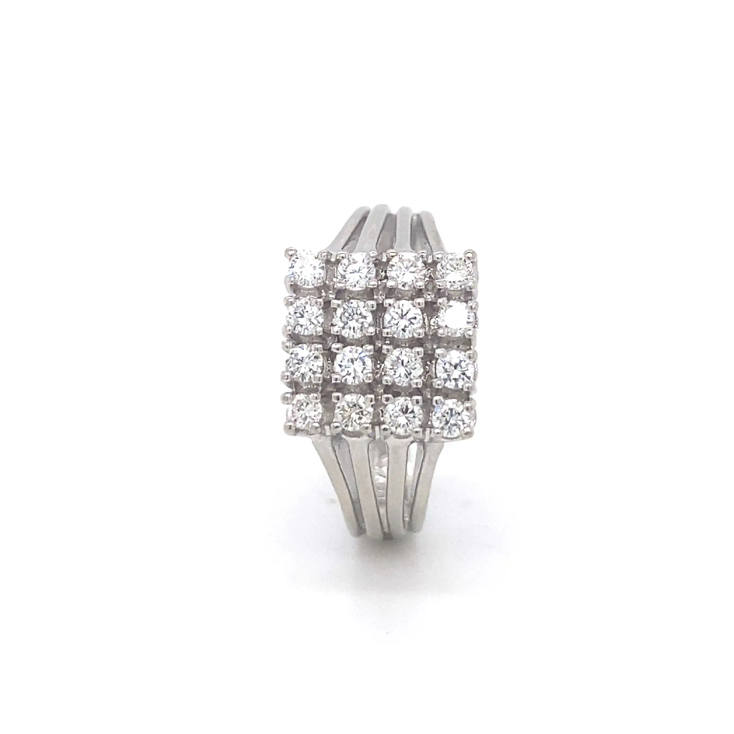 Ring Weißgold mit Brillanten, graviert mit 0,75ct