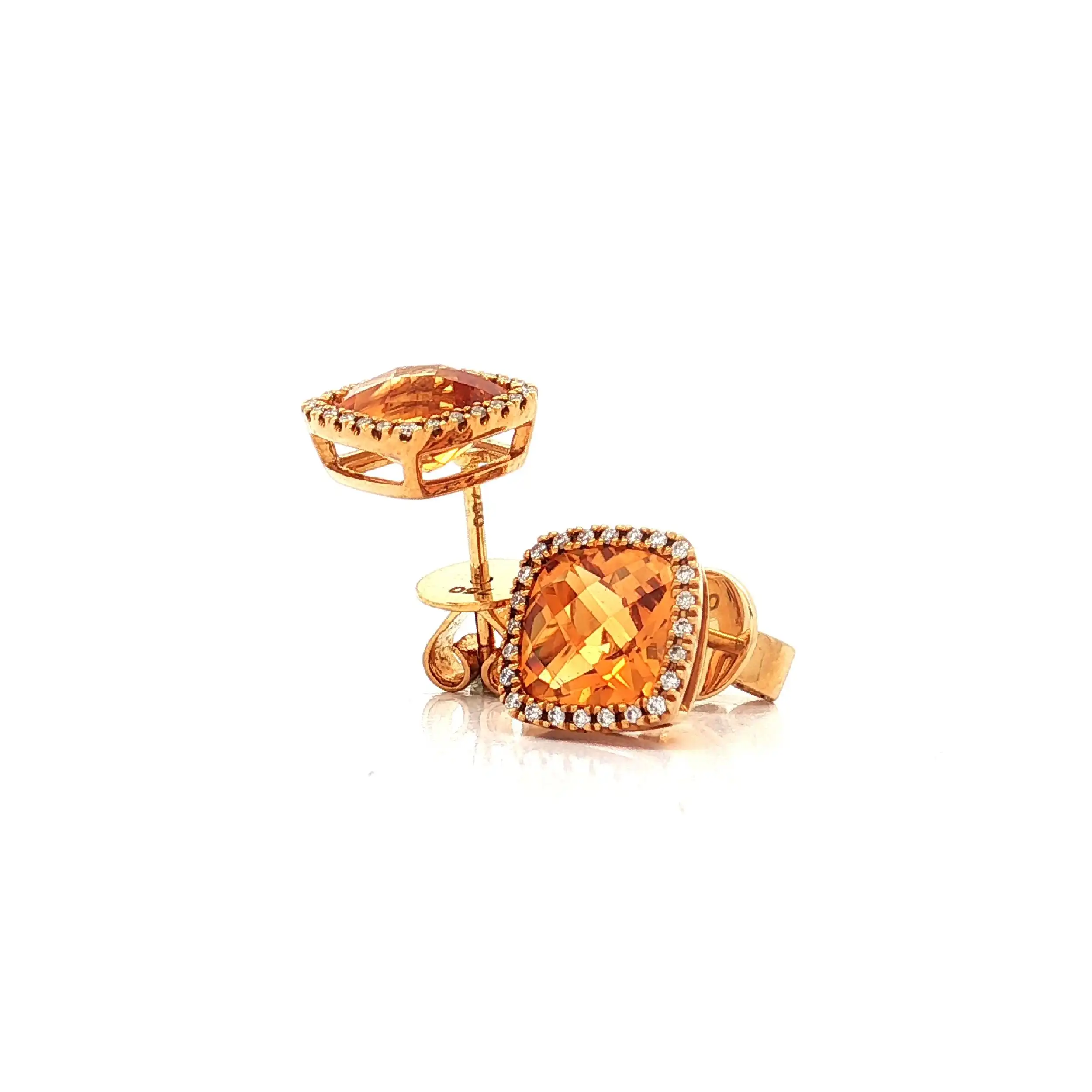 Ohrstecker Gelbgold mit Citrin und Brillanten Ohrstecker Gelbgold mit Citrin und Brillanten