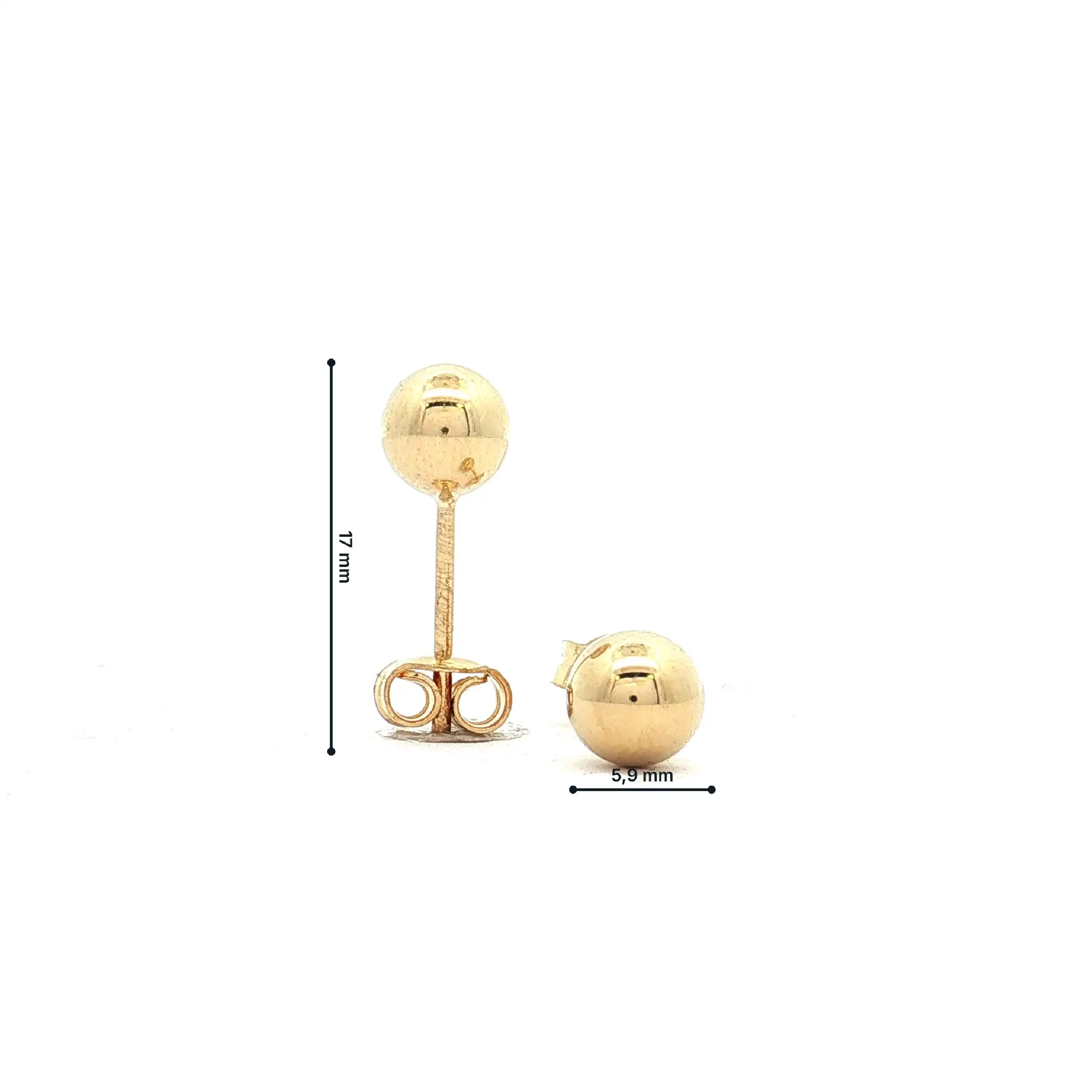Ohrstecker Gelbgold Kugeln