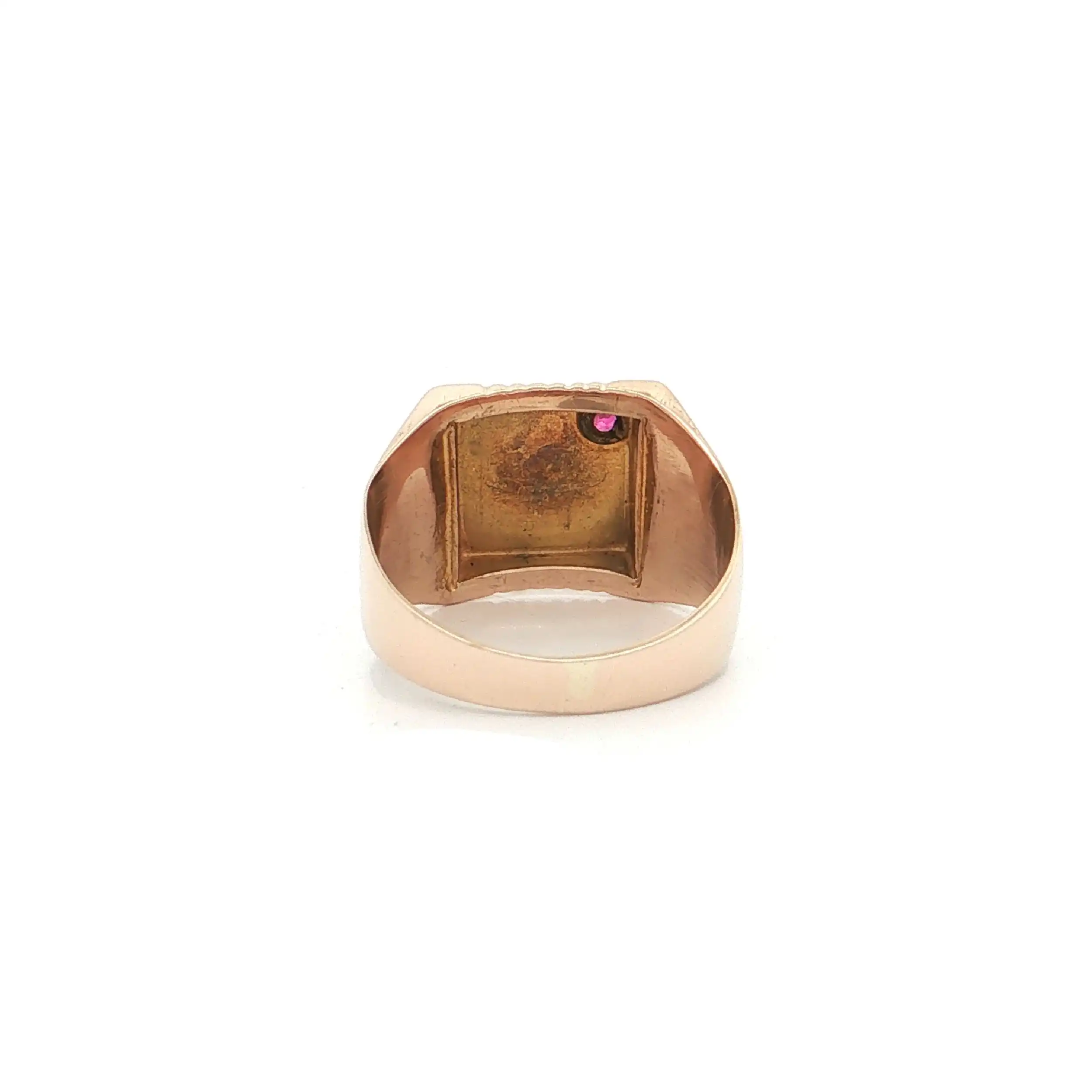 Ring Rotgold mit pinkem Farbstein