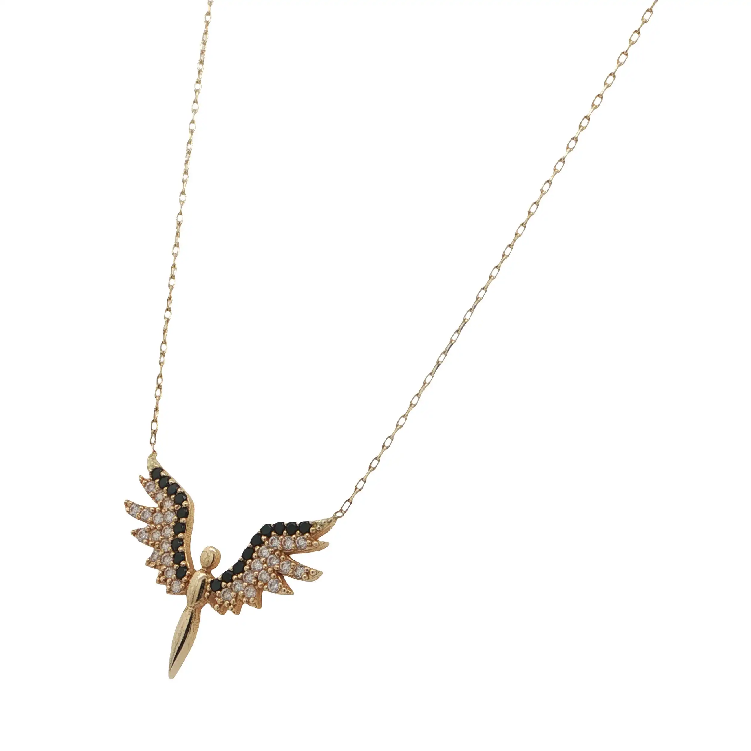 Collier Gelbgold Phoenix mit Farbsteinen & Zirkonia