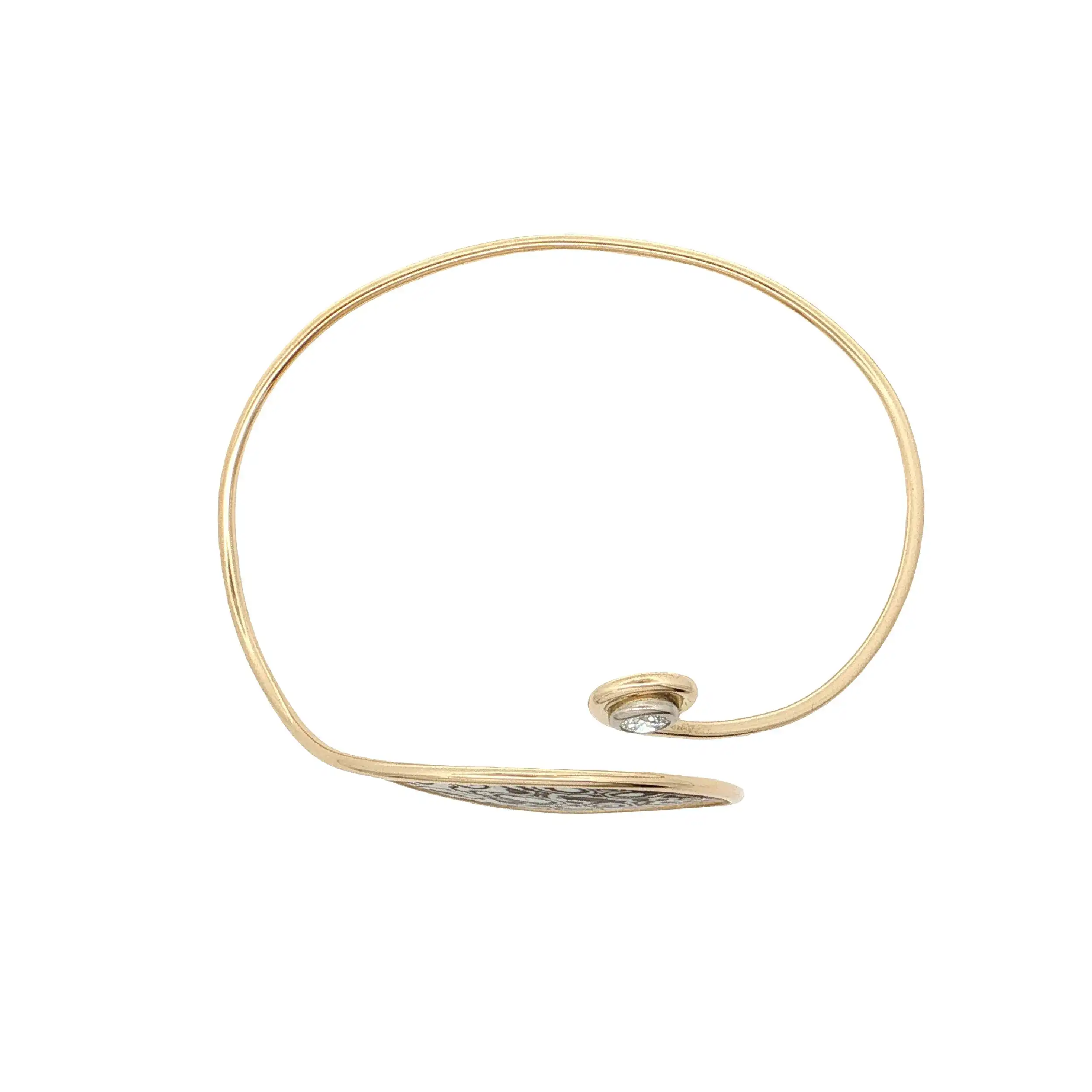 Armreif Bicolor mit Brillant "Blatt"