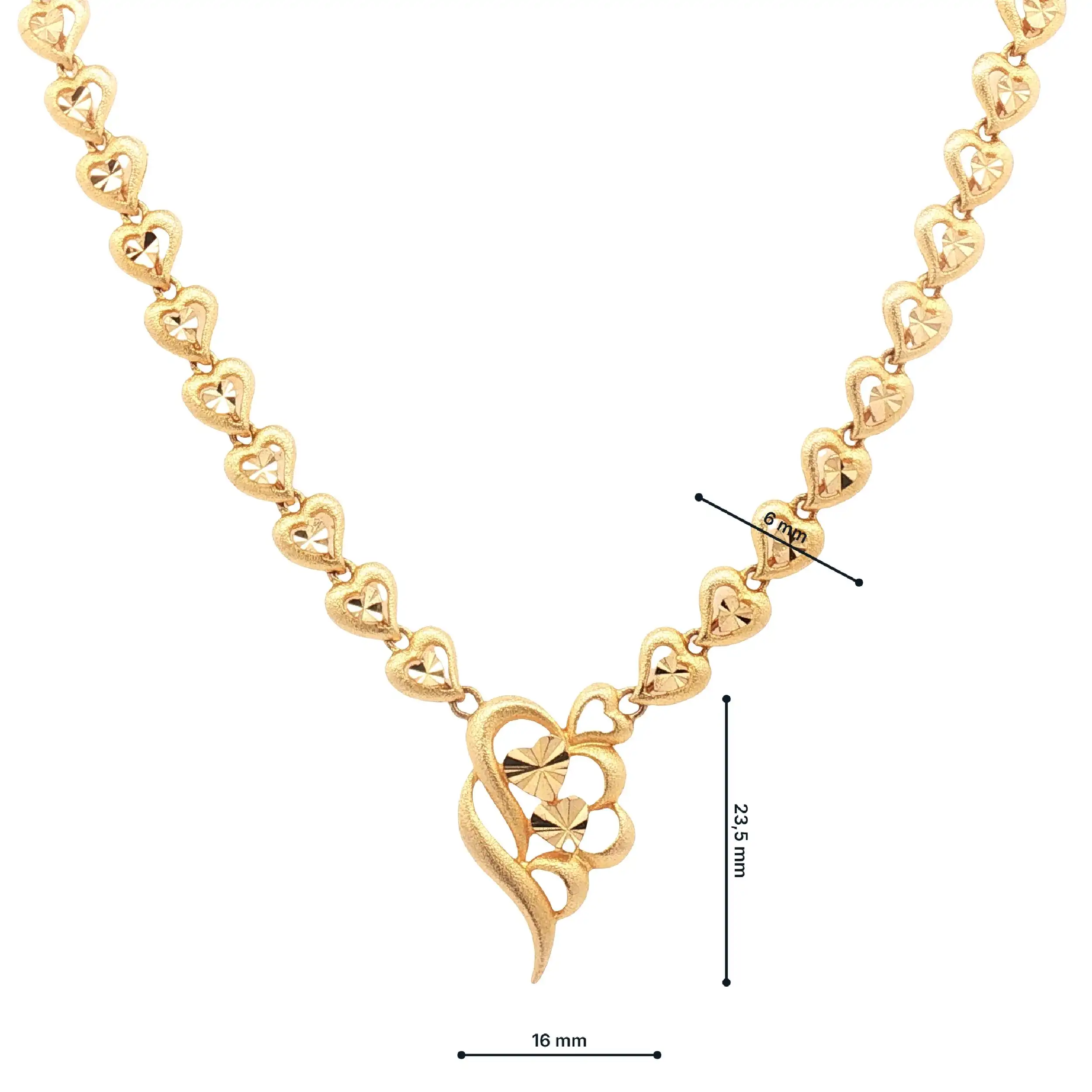 Collier Gelbgold mit Herzen Collier Gelbgold mit Herzen