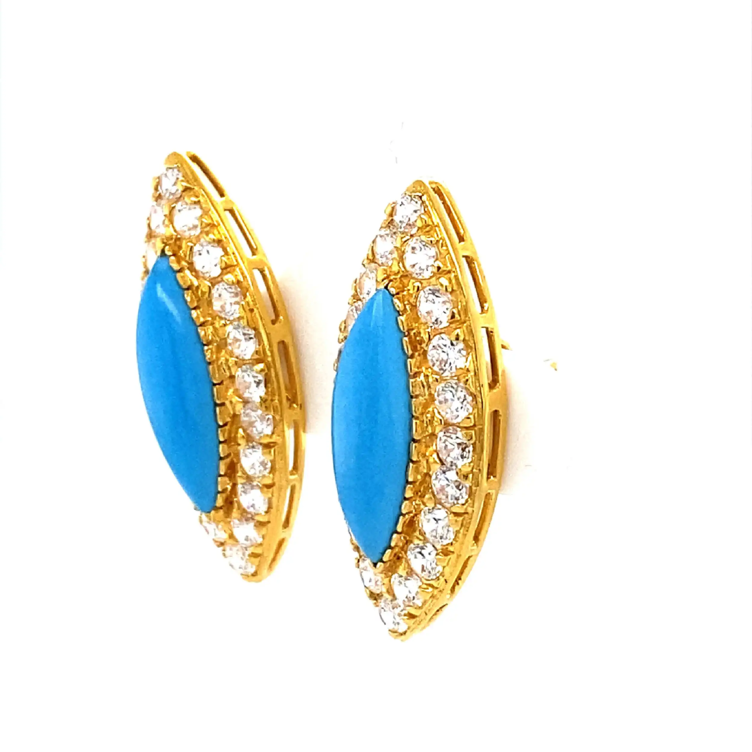 Ohrstecker Gelbgold mit Zirkonia und Farbstein Ohrstecker Gelbgold mit Zirkonia und Farbstein