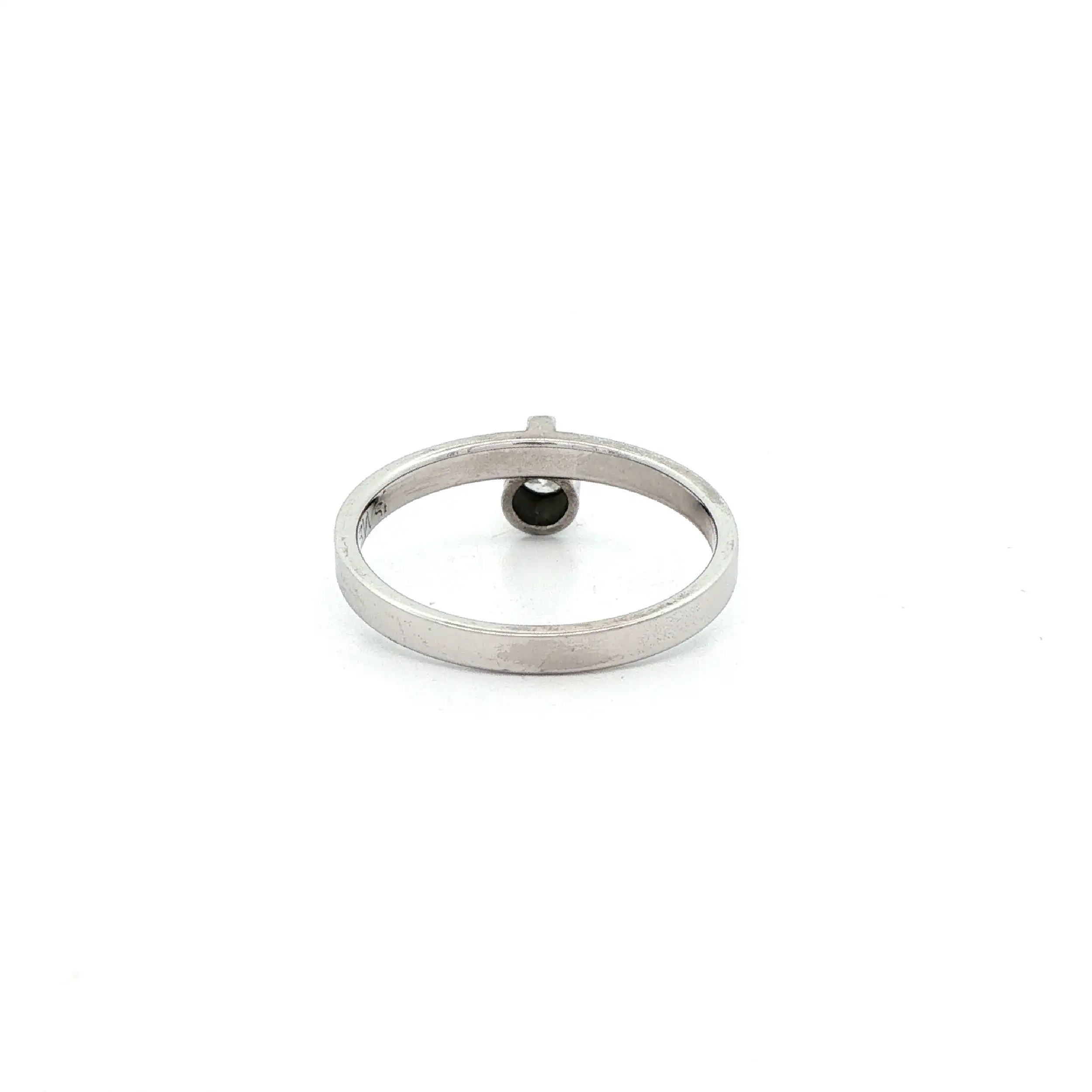Ring Weißgold mit Brillant, graviert mit 0,13ct