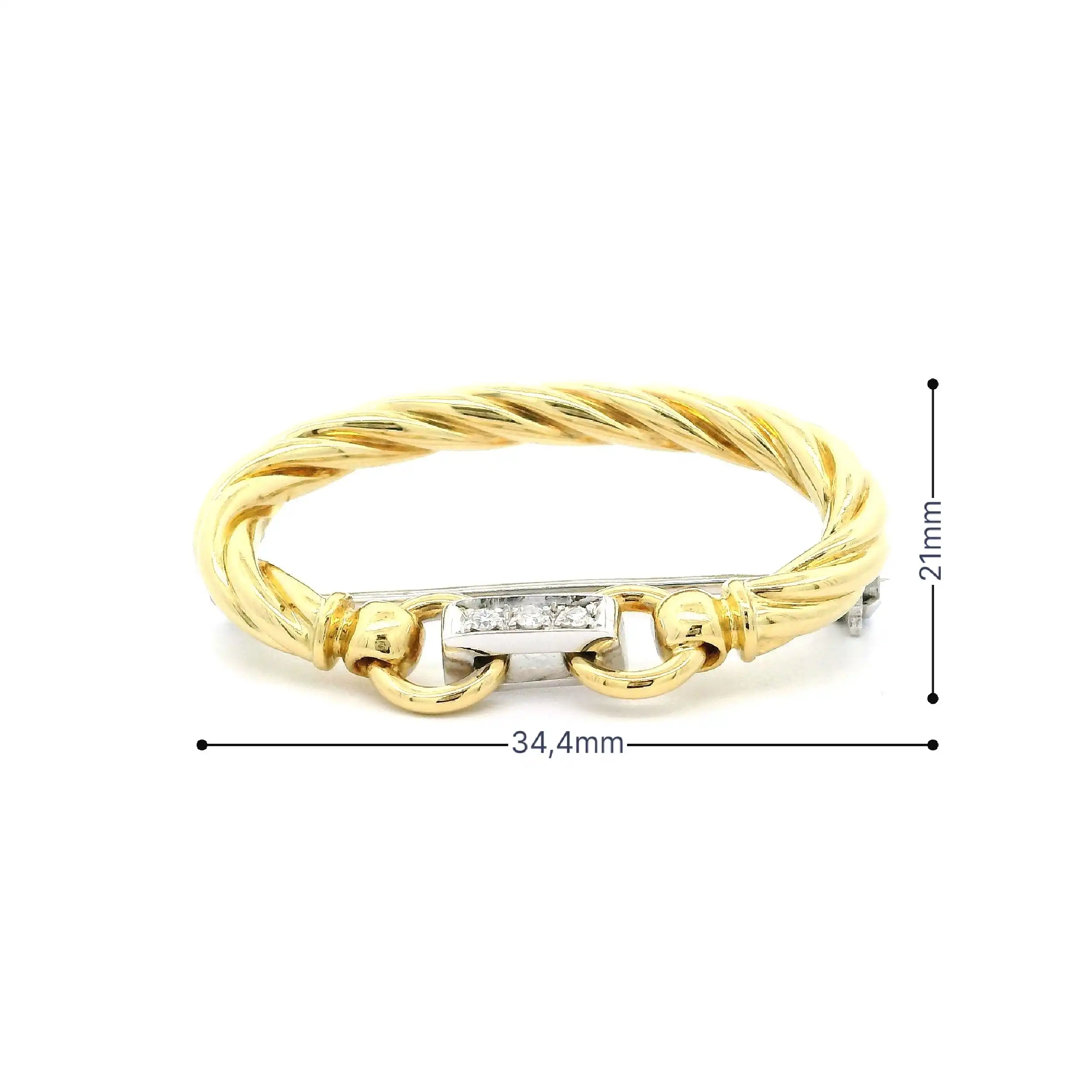 Brosche Bicolor mit Diamanten