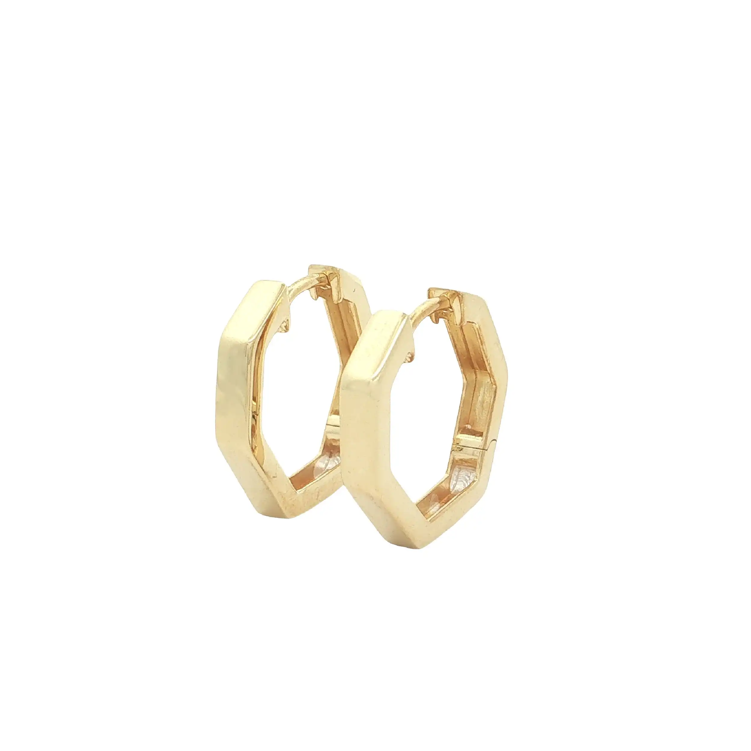 Silbercreolen sechseckig vergoldet Silbercreolen sechseckig vergoldet